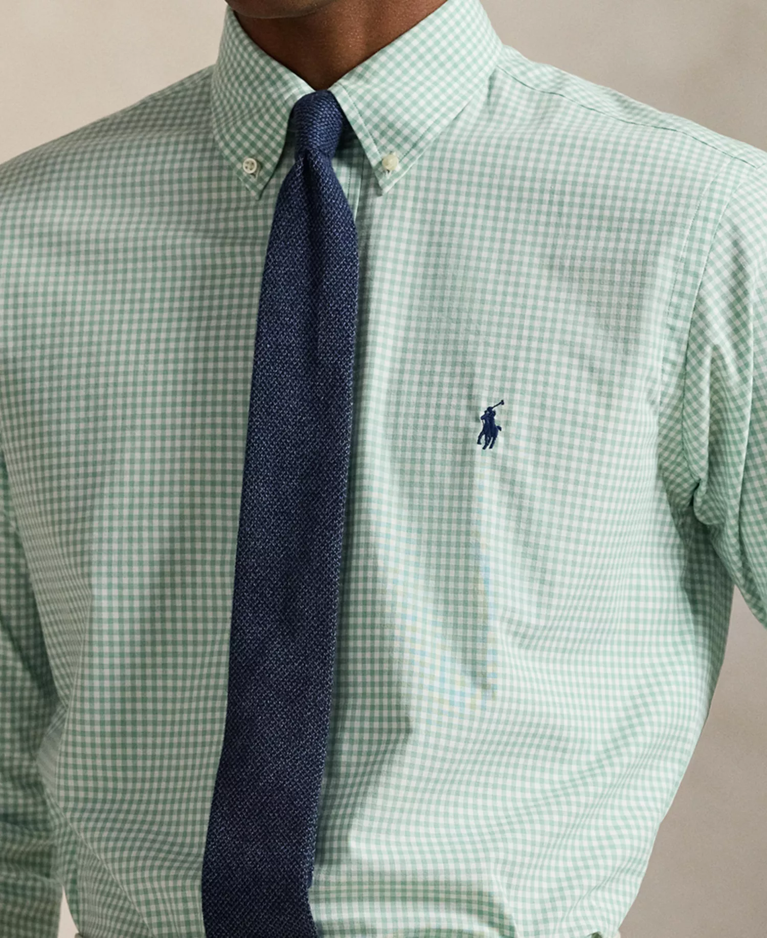 Men's Slim-Fit Gingham Stretch Shirt - Essex Green White - 2XL