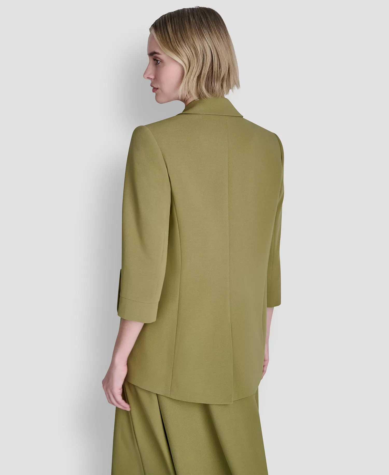 Petite Textured Open Front Blazer - Sage - 0P