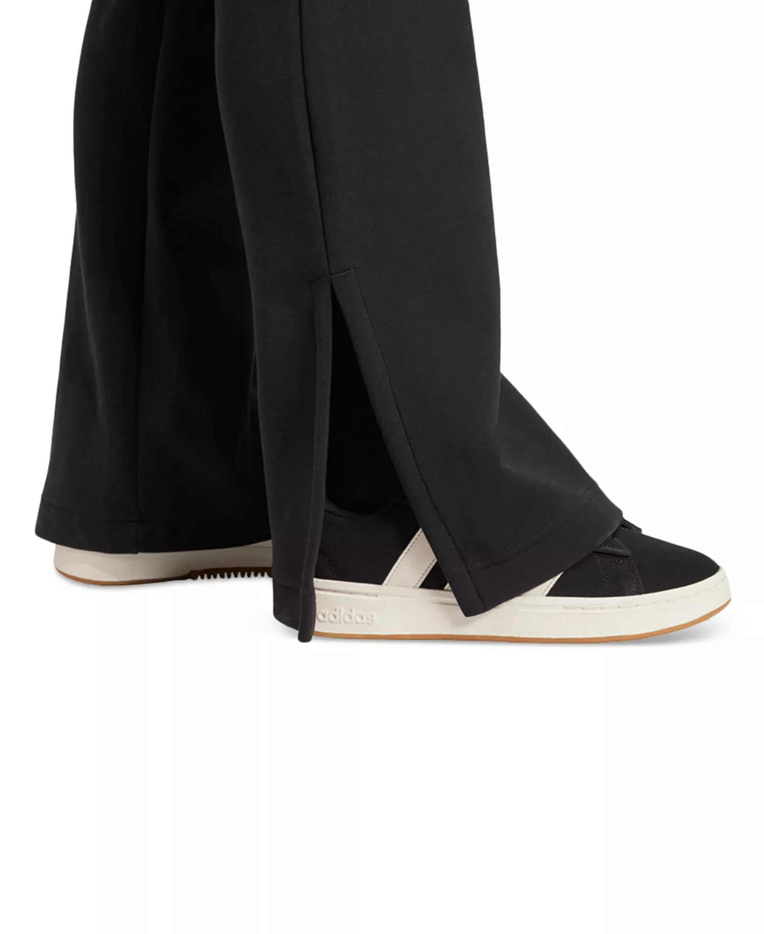 Women's Mid-Rise Pull-On Flare-Leg Logo Pants  - Black - L