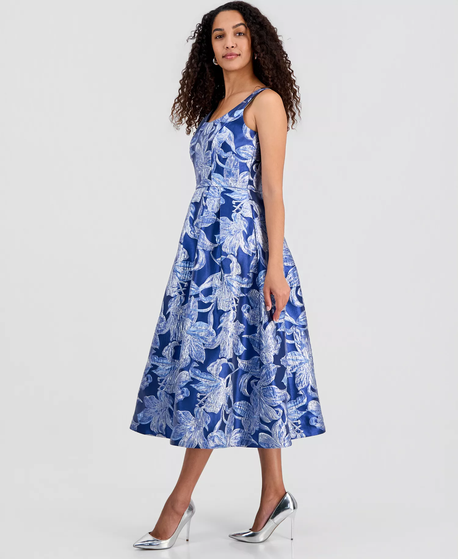 Women's Brocade Sleeveless Midi Dress - RIVERSIDE - 10