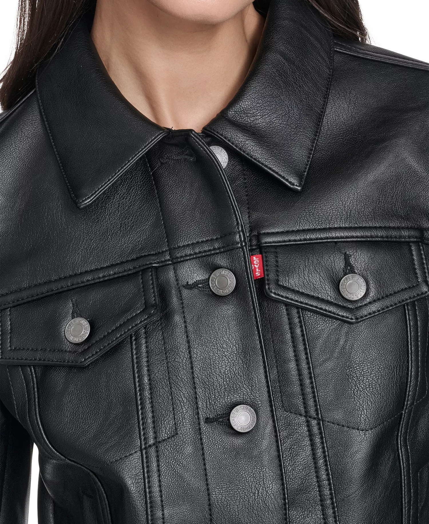 Women's Classic Sherpa Lined Trucker Jacket - Black - L