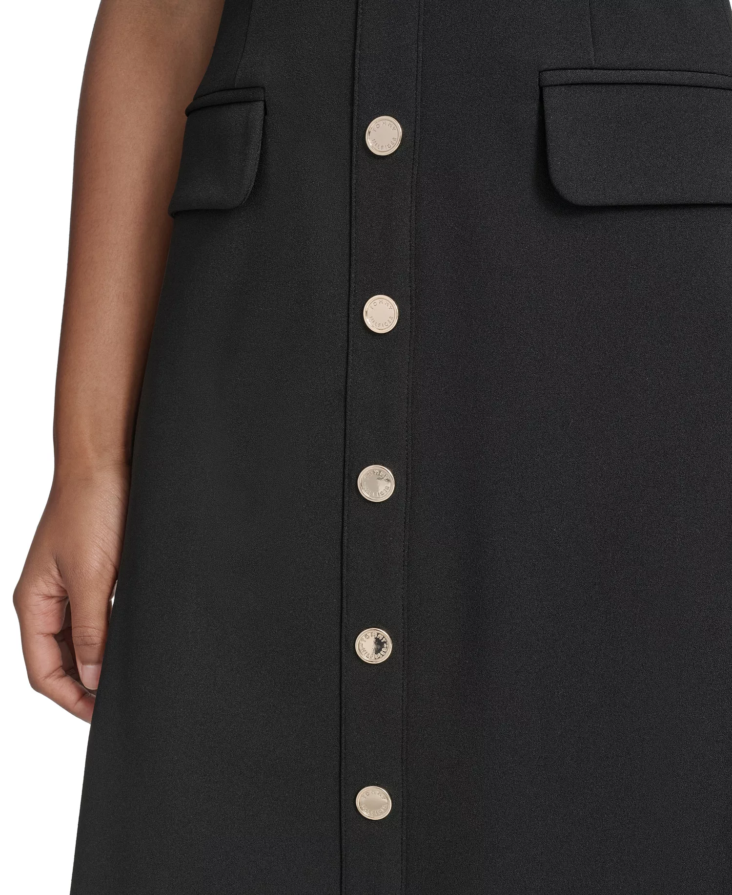 Women's V-Neck Fit and Flare Dress - Black - 10