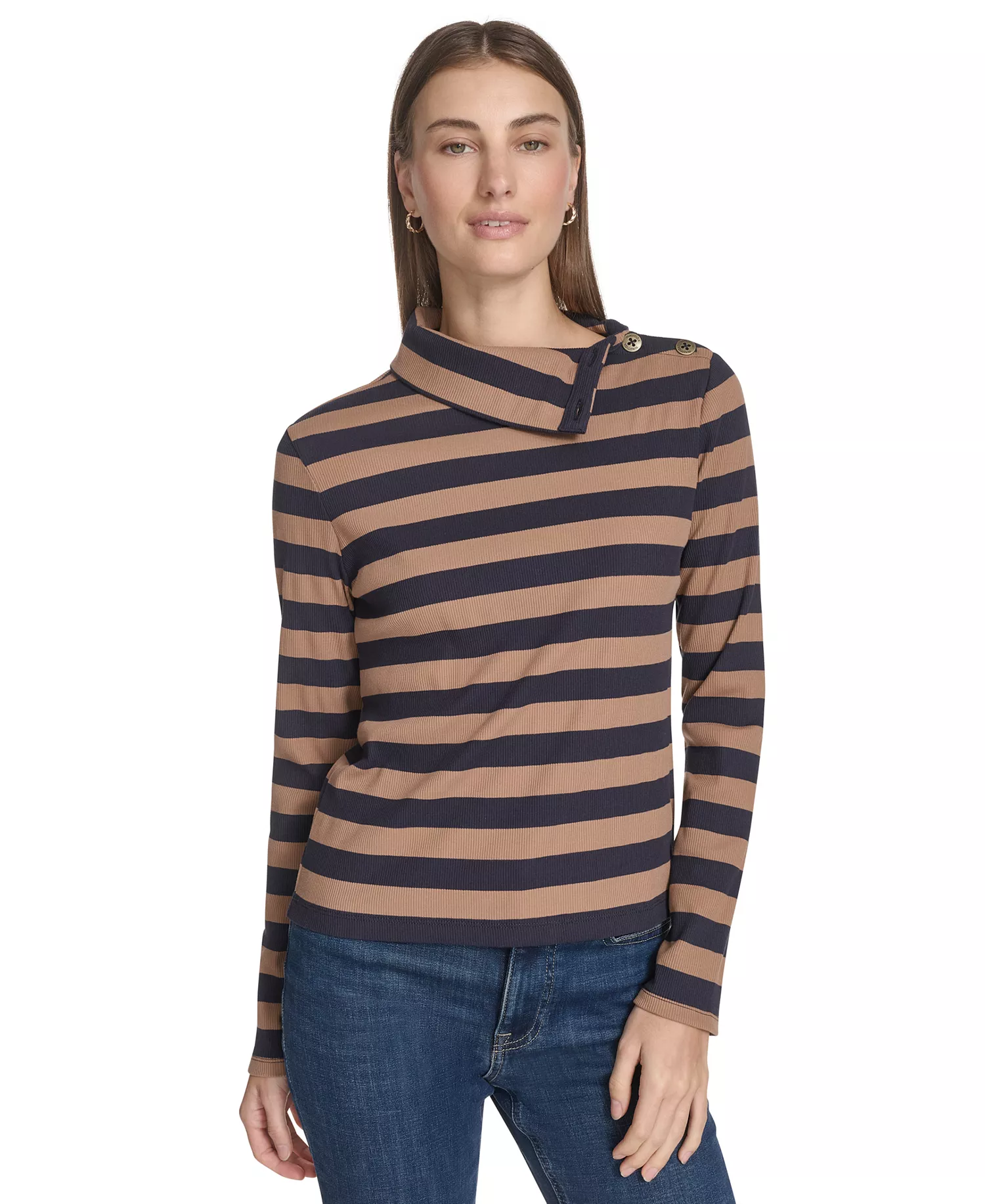 Nautica Women's Turtleneck Top - Night Sky Multi - L
