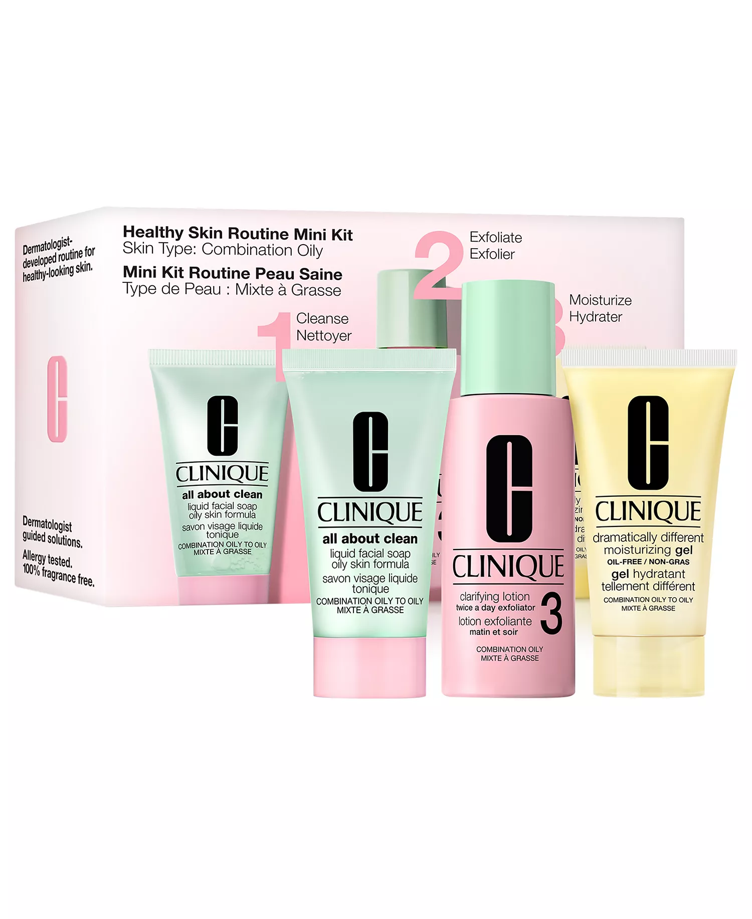 3-Pc. Healthy Skin Routine: Mini 3-Step Skincare Set For Combination Oily Skin  - No Color - No Size