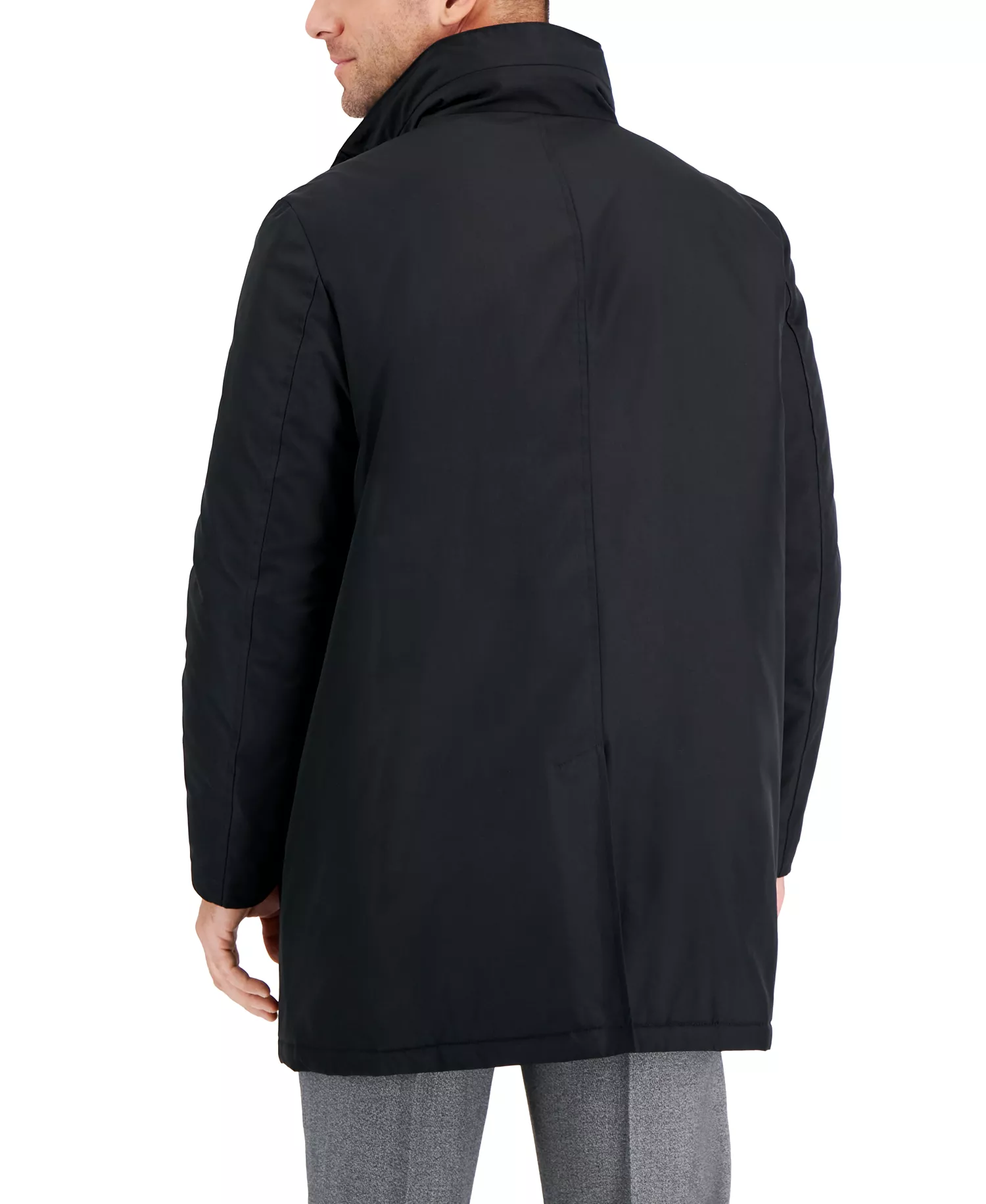 Men's Slim-Fit Raincoat - Black - 36R