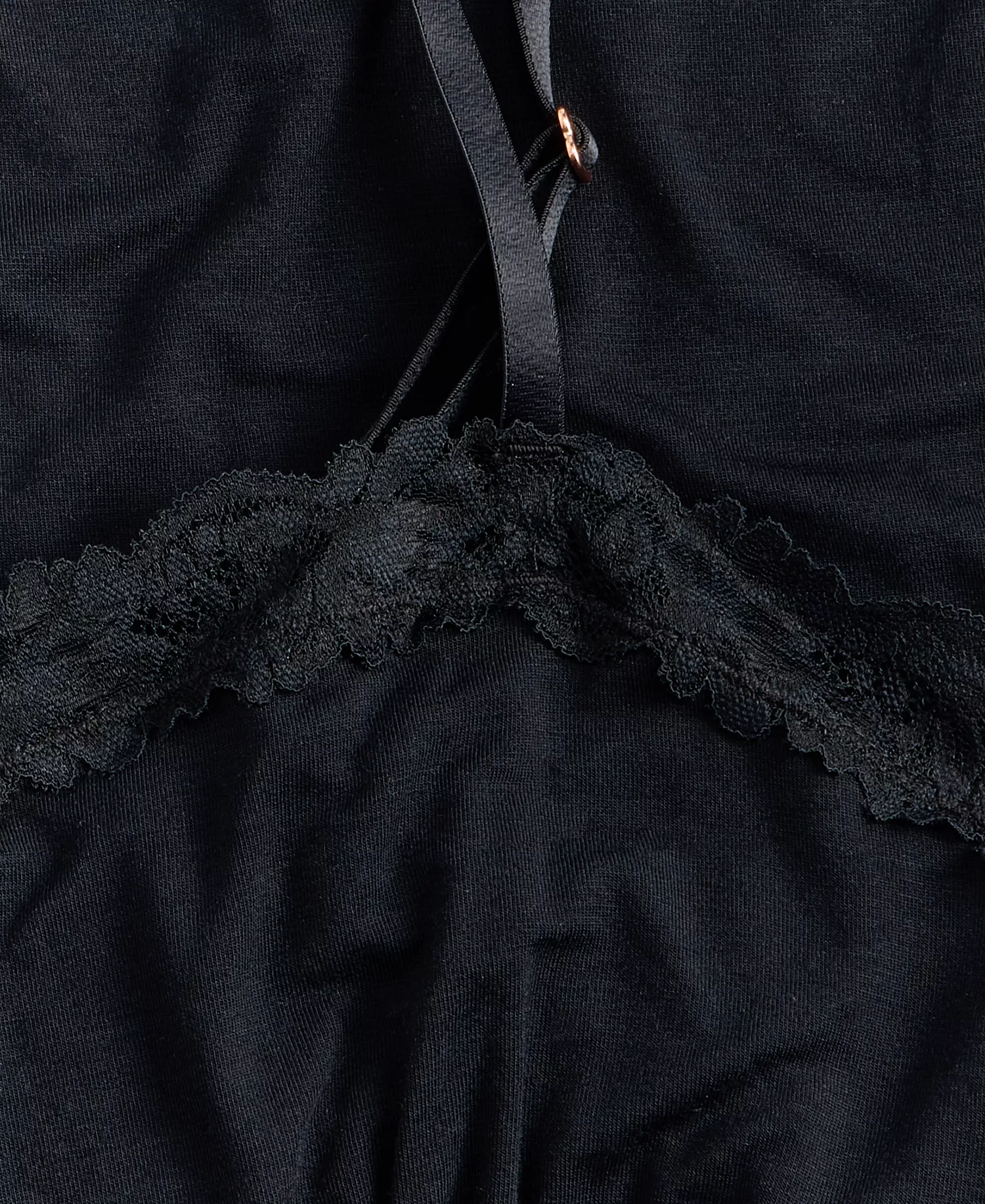 Women's Knit Lace Trim Modal Chemise, Created for Macy's - Black - 2XL