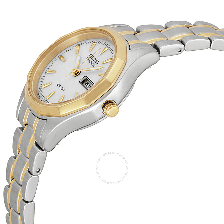 Citizen Eco-Drive Sport White Dial Two-tone Ladies Watch