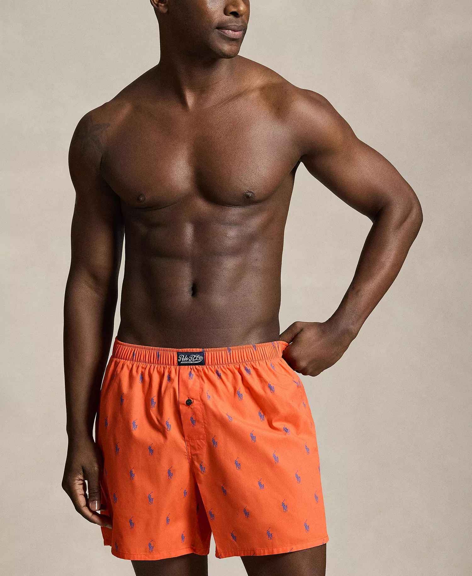 Men's Single-Button Fly Woven Boxers, 3-Pack Set - Morning Robe Bear Stripe/Robinson Plaid/Spring Melon - L