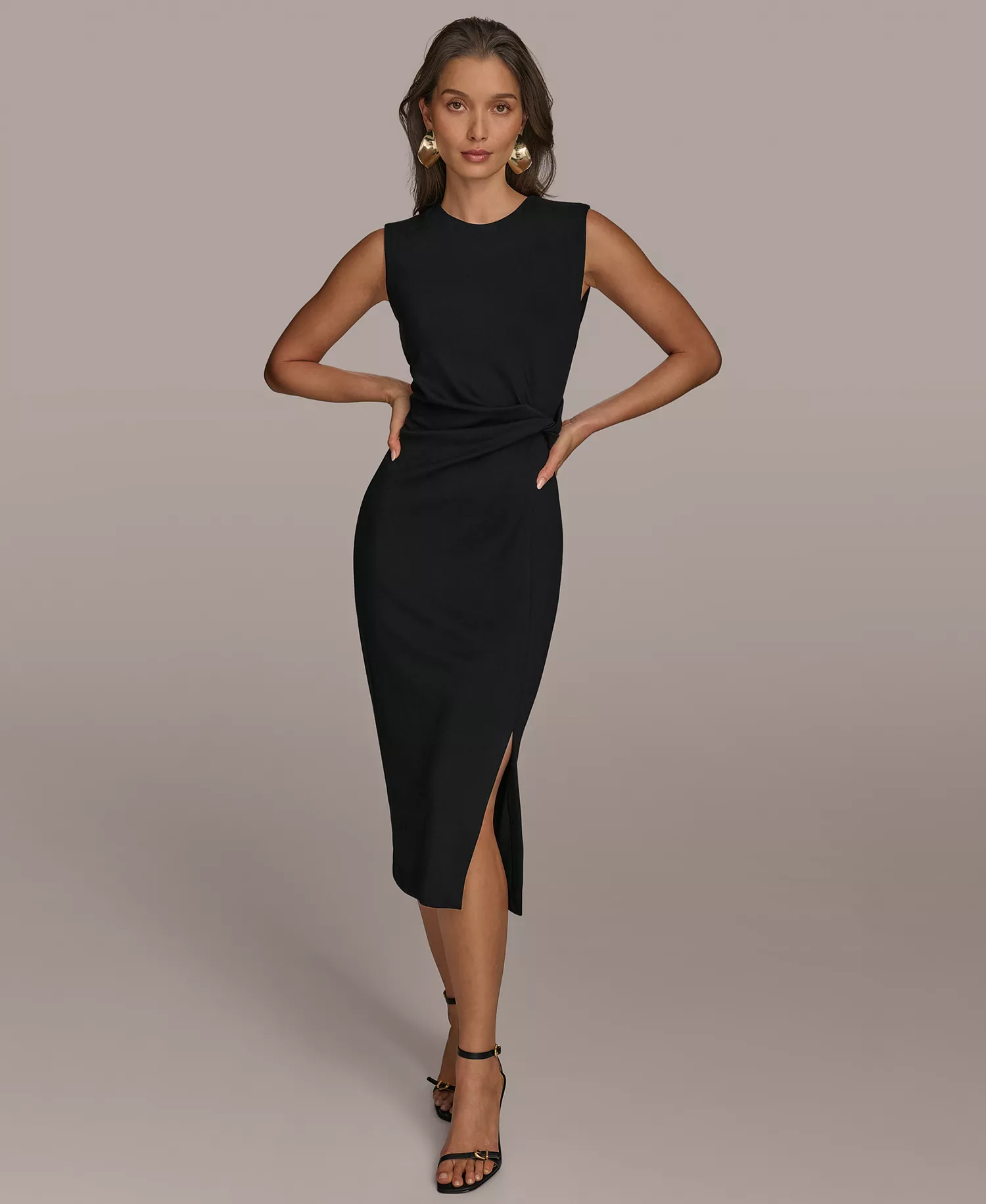 Women's Jewel-Neck Sheath Dress - Black - 10