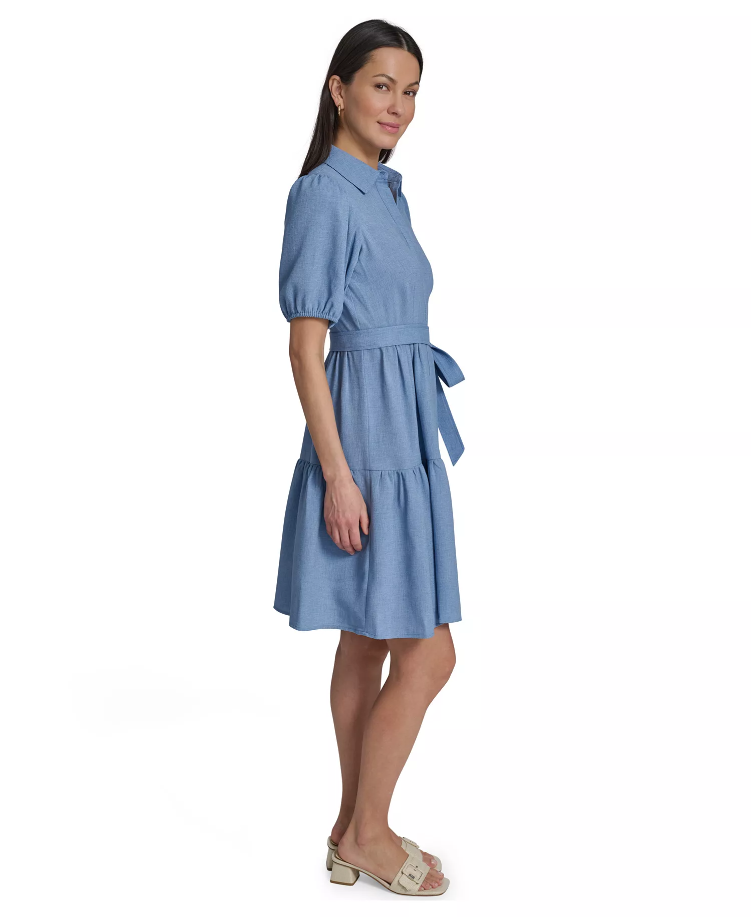 Women's Puff-Sleeve Collared Shirtdress - BAYOU - 10