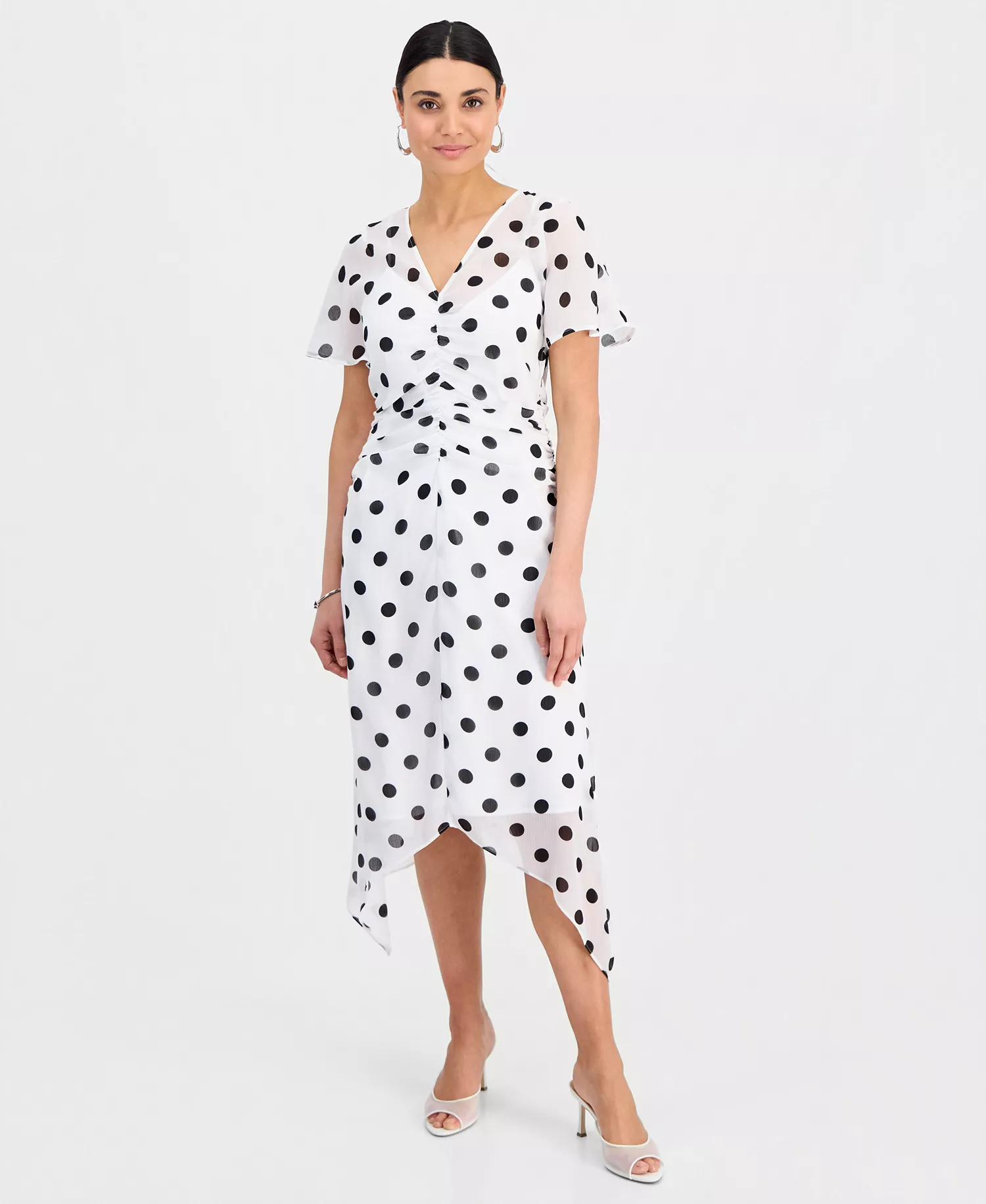 Flutter Sleeve Maxi Dress, Macy's Exclusive  - Alia Dots - P/L
