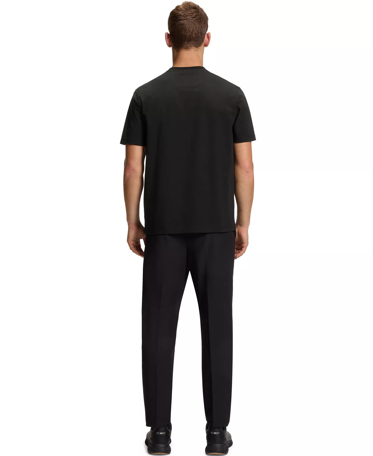 Men's Stretch Cotton Tonal Logo Relaxed-Fit T-Shirt - Black - L