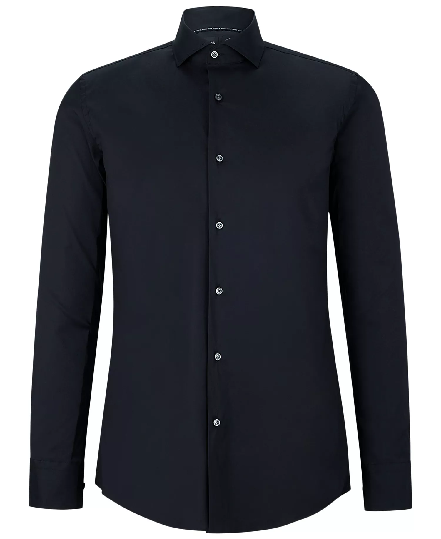 Men's Slim-Fit Easy-Iron Dress Shirt - Black - 14.5