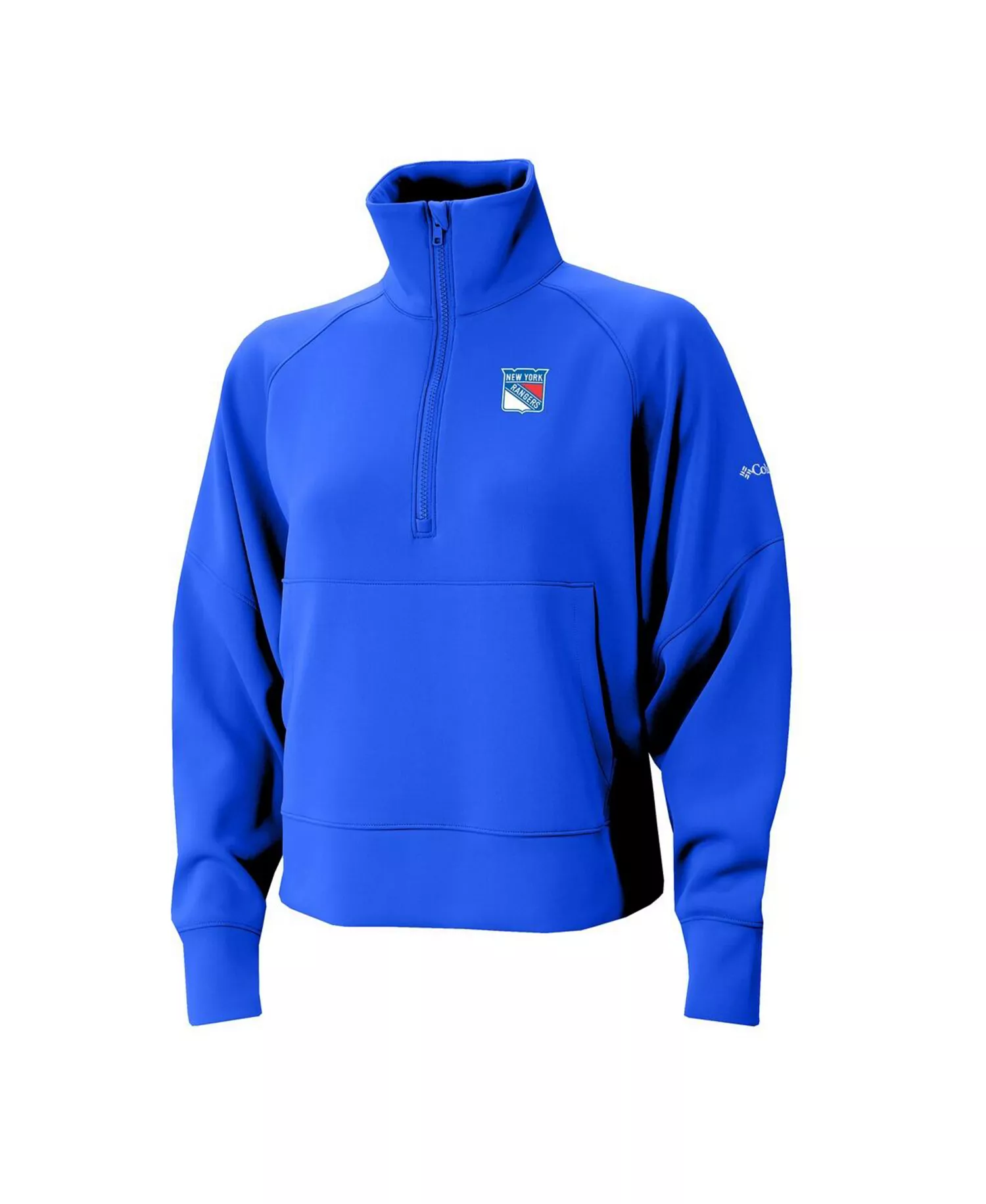 Women's Blue New York Rangers Wickhams Hills Raglan Omni-Wick Half-Zip Pullover Sweatshirt - Blue - 2XL