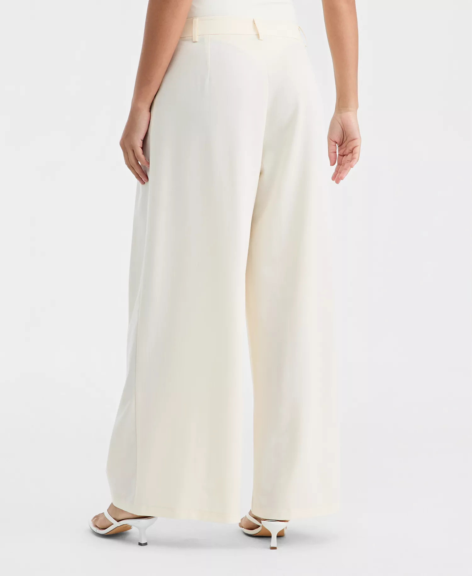 Women's High-Rise Pleat-Front Wide-Leg Pants, Macy's Exclusive  - Eggnog - S