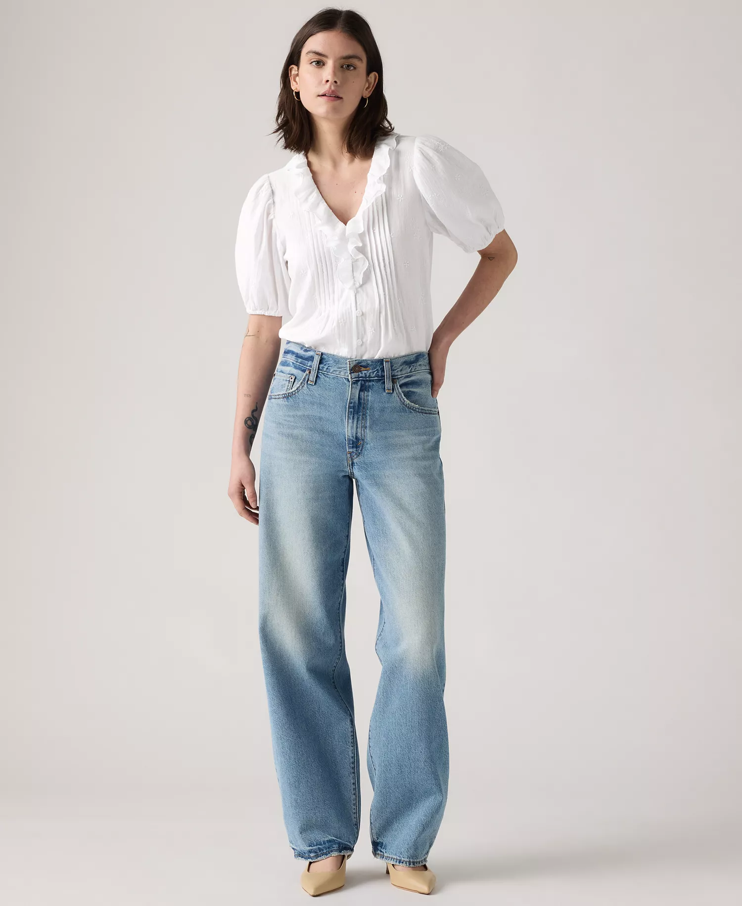 Women's Mid Rise Baggy Dad Jeans - Easy Days - 24