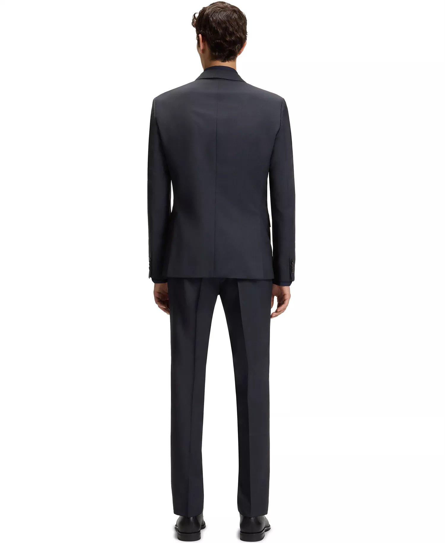 Men's 2-Piece Wool Slim-Fit Suit - Dark Blue - 38R