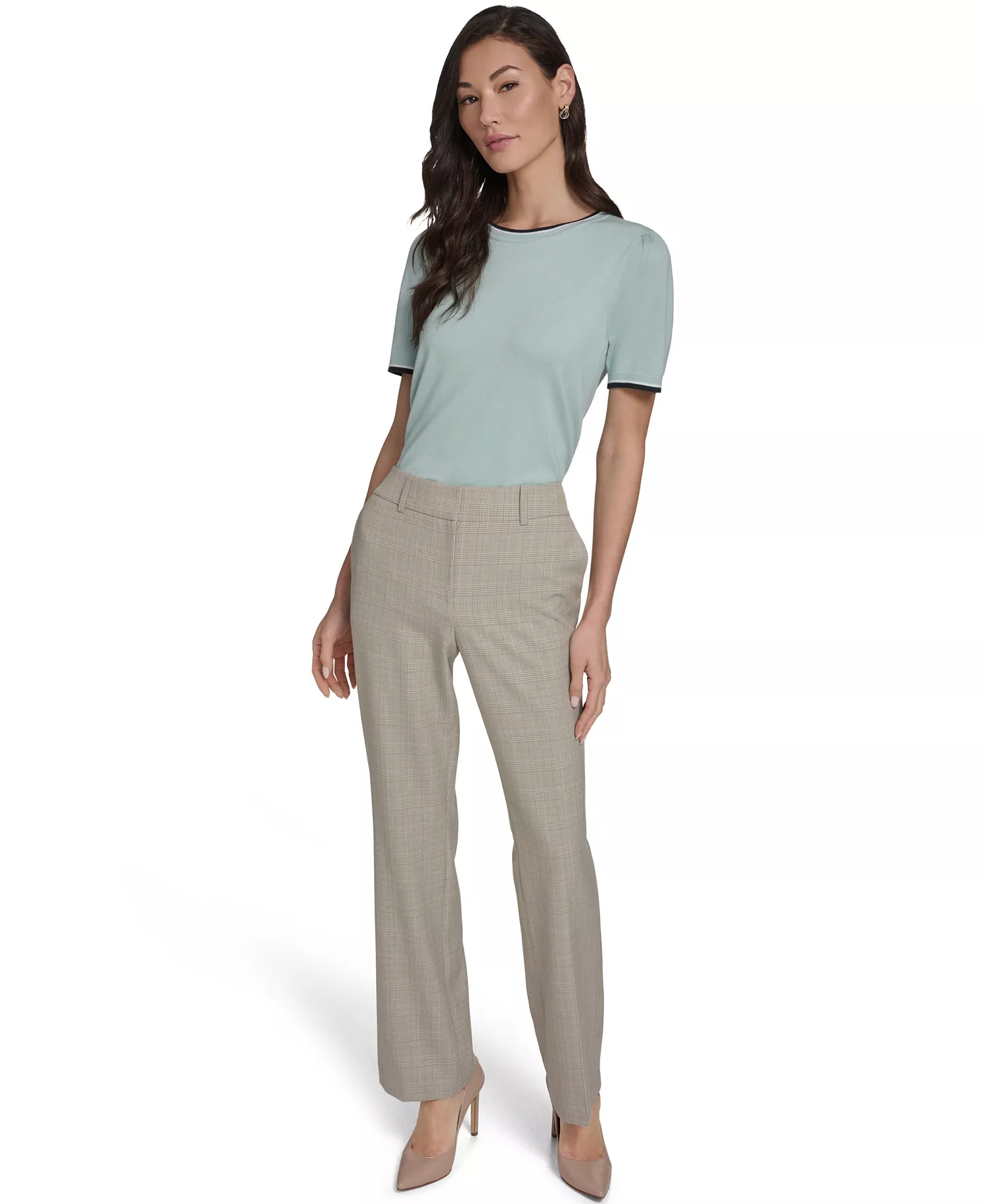 Women's Plaid Bootcut Trousers - Harbor Gray Multi - 0