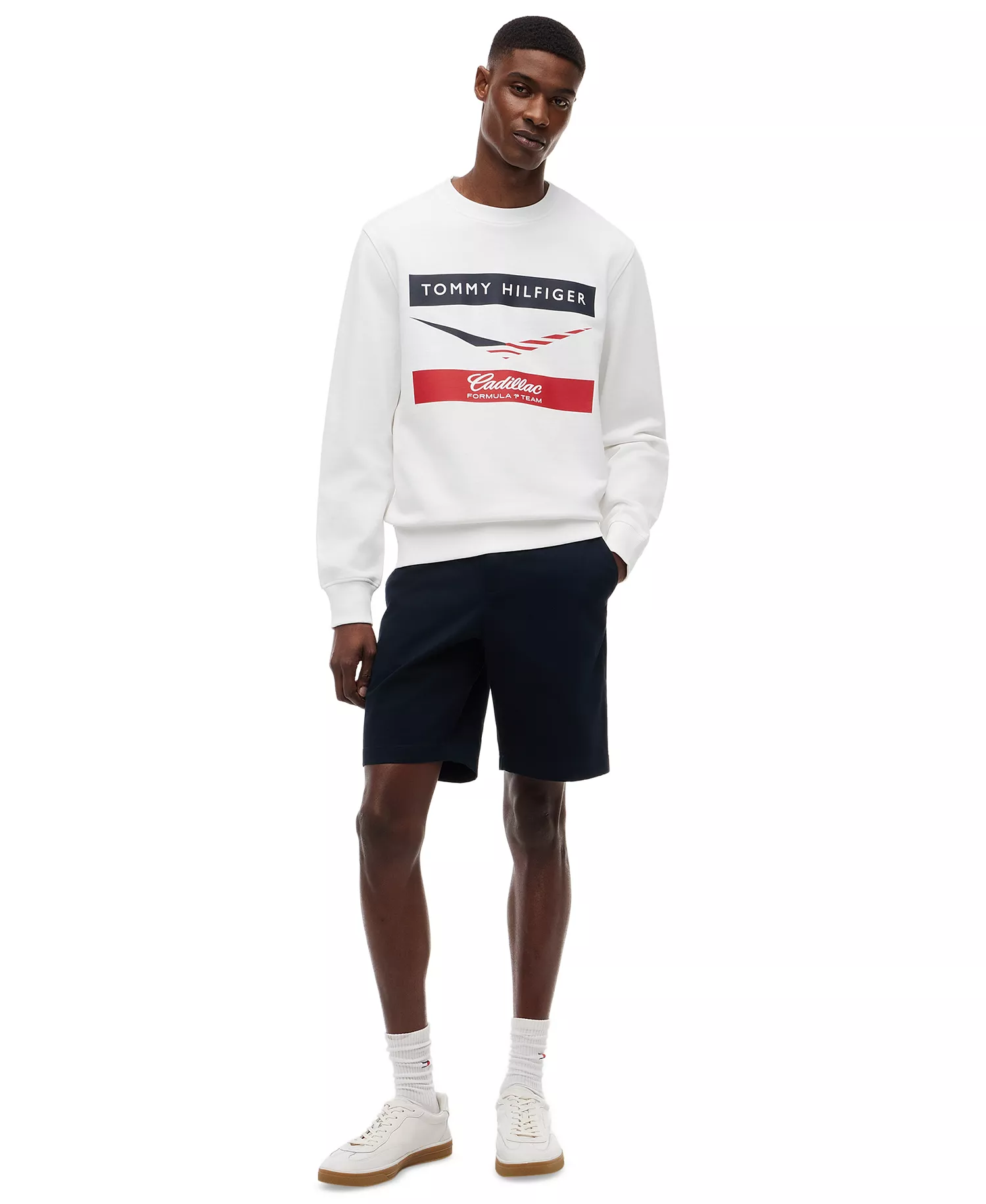 x Cadillac F1® Men's Chevron Logo Crewneck  - White - M