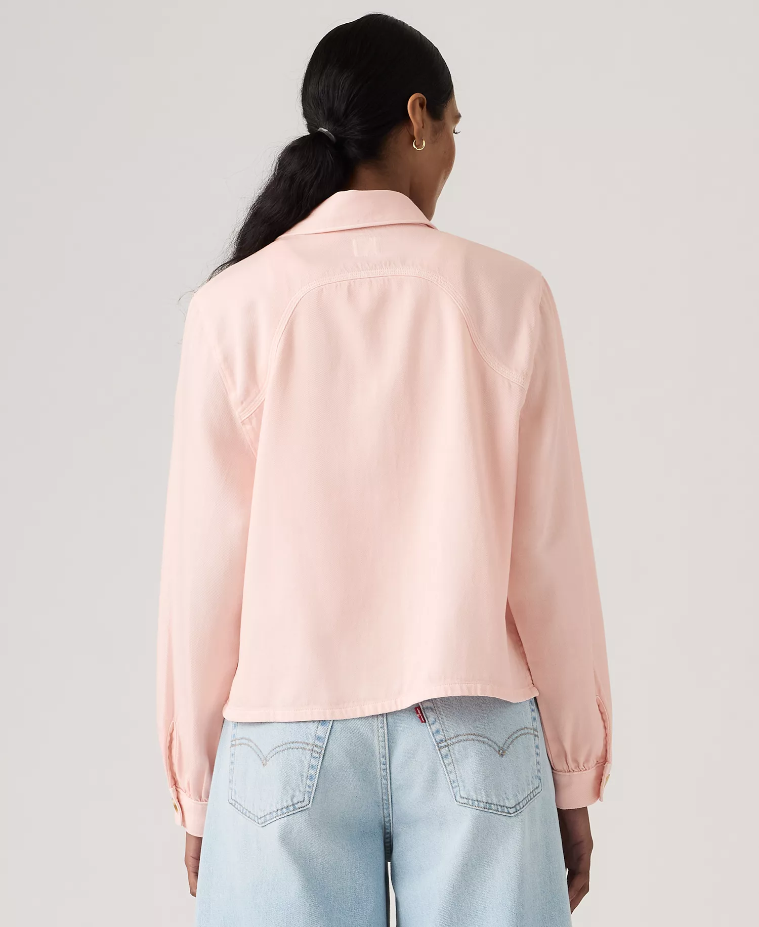 Women's Long-Sleeve Utility Crop Top - Crystal pink - L