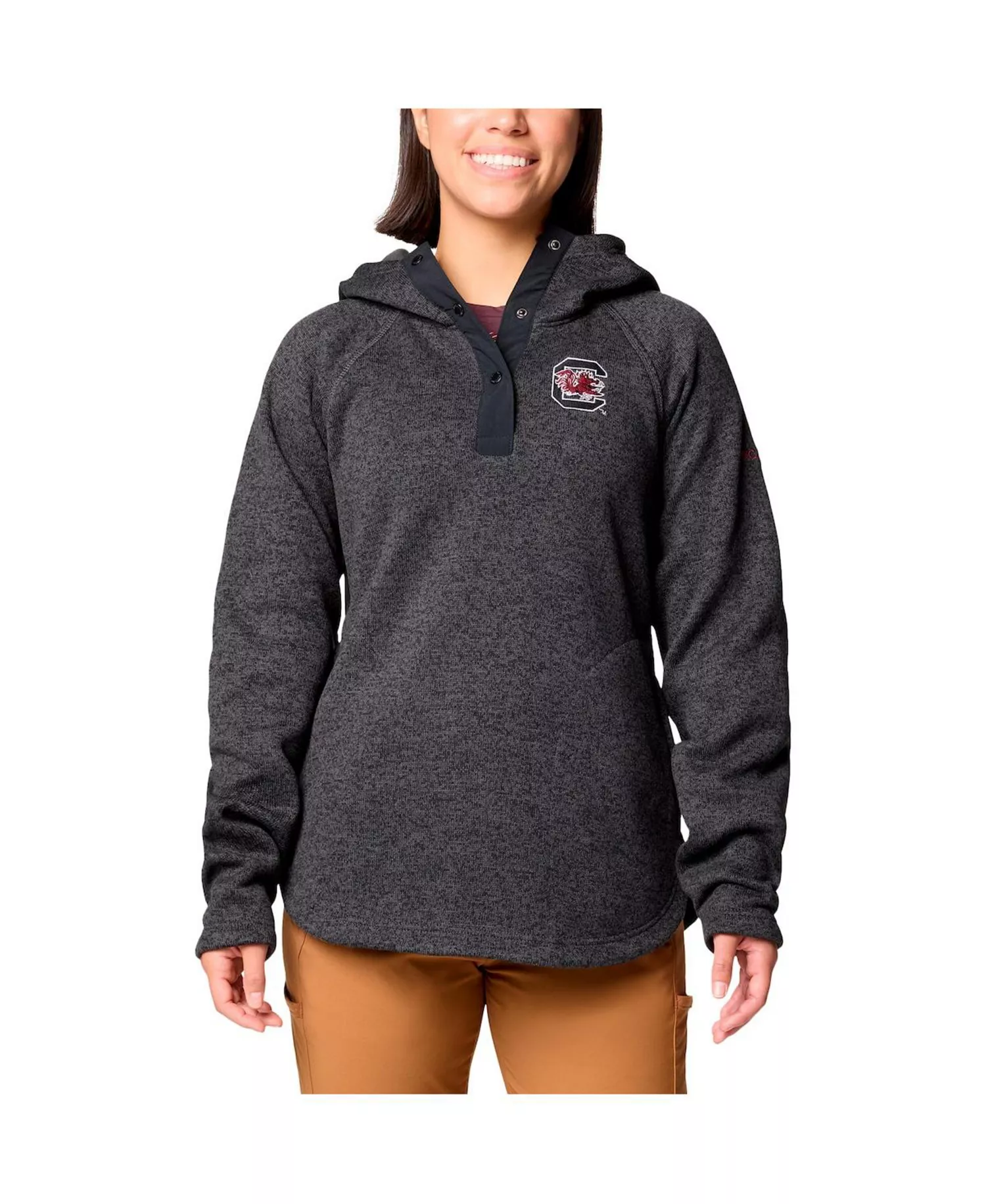 Women's Black South Carolina Gamecocks Sweater Weather Raglan Pullover Hoodie - Black - L