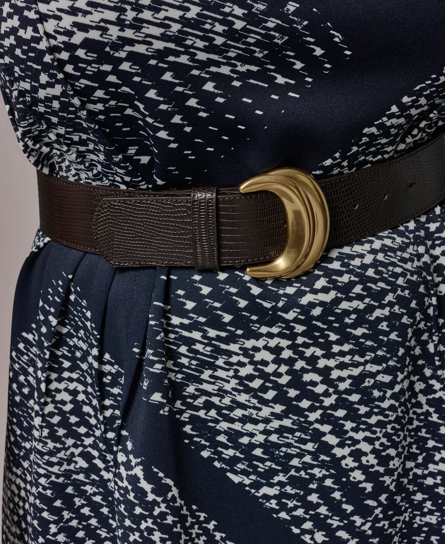 Plus Size Belted Scuba Midi Dress - Nightfall/cream - 14W