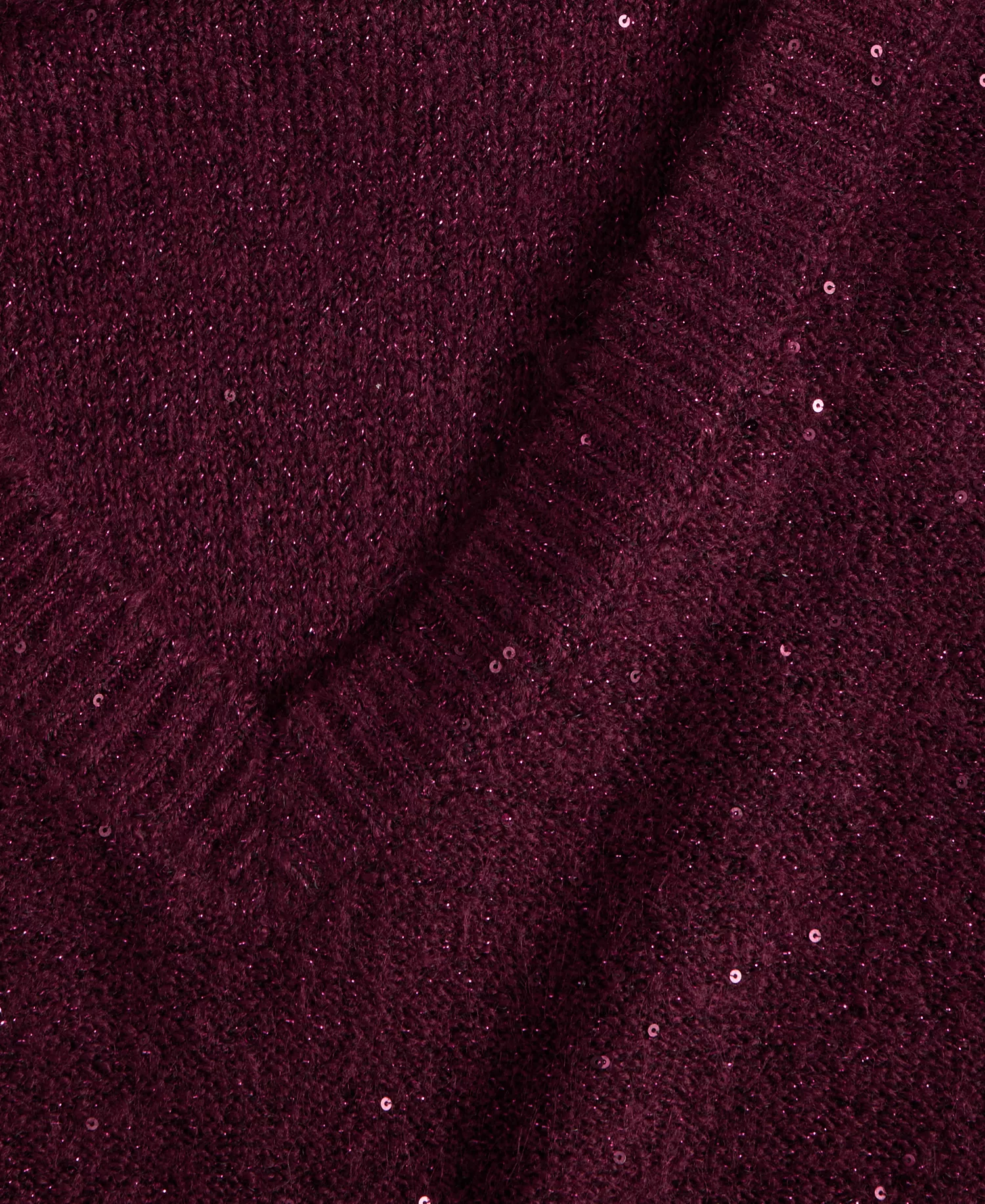 Women's Roving Sequin V-Neck Sweater, Macy's Exclusive - Berried Treasre - M