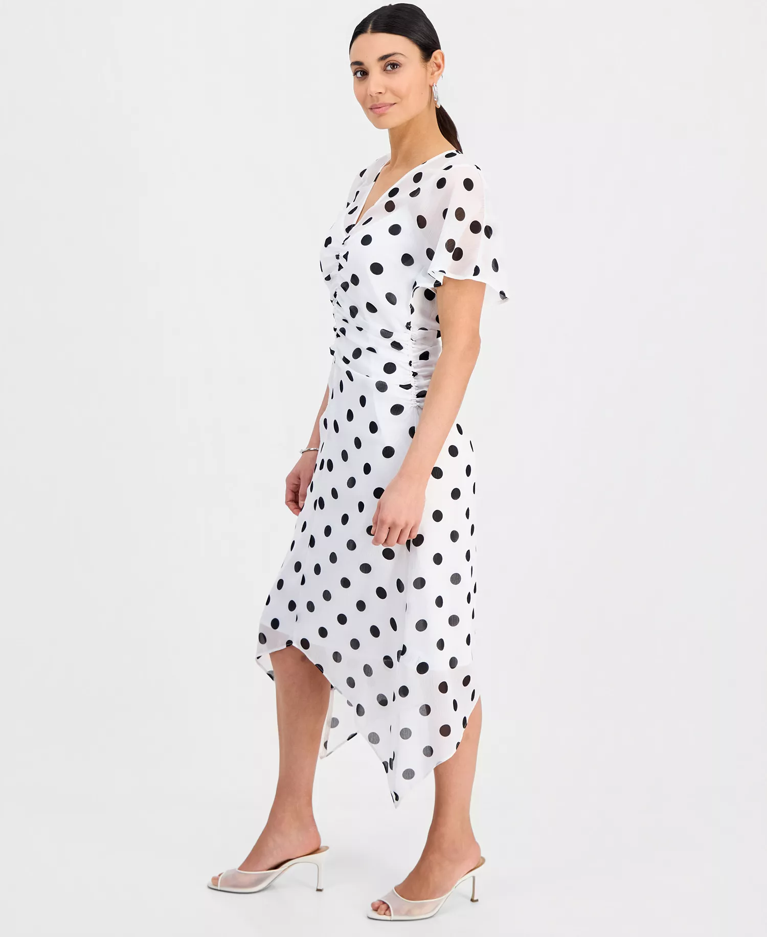 Flutter Sleeve Maxi Dress, Macy's Exclusive  - Alia Dots - P/L