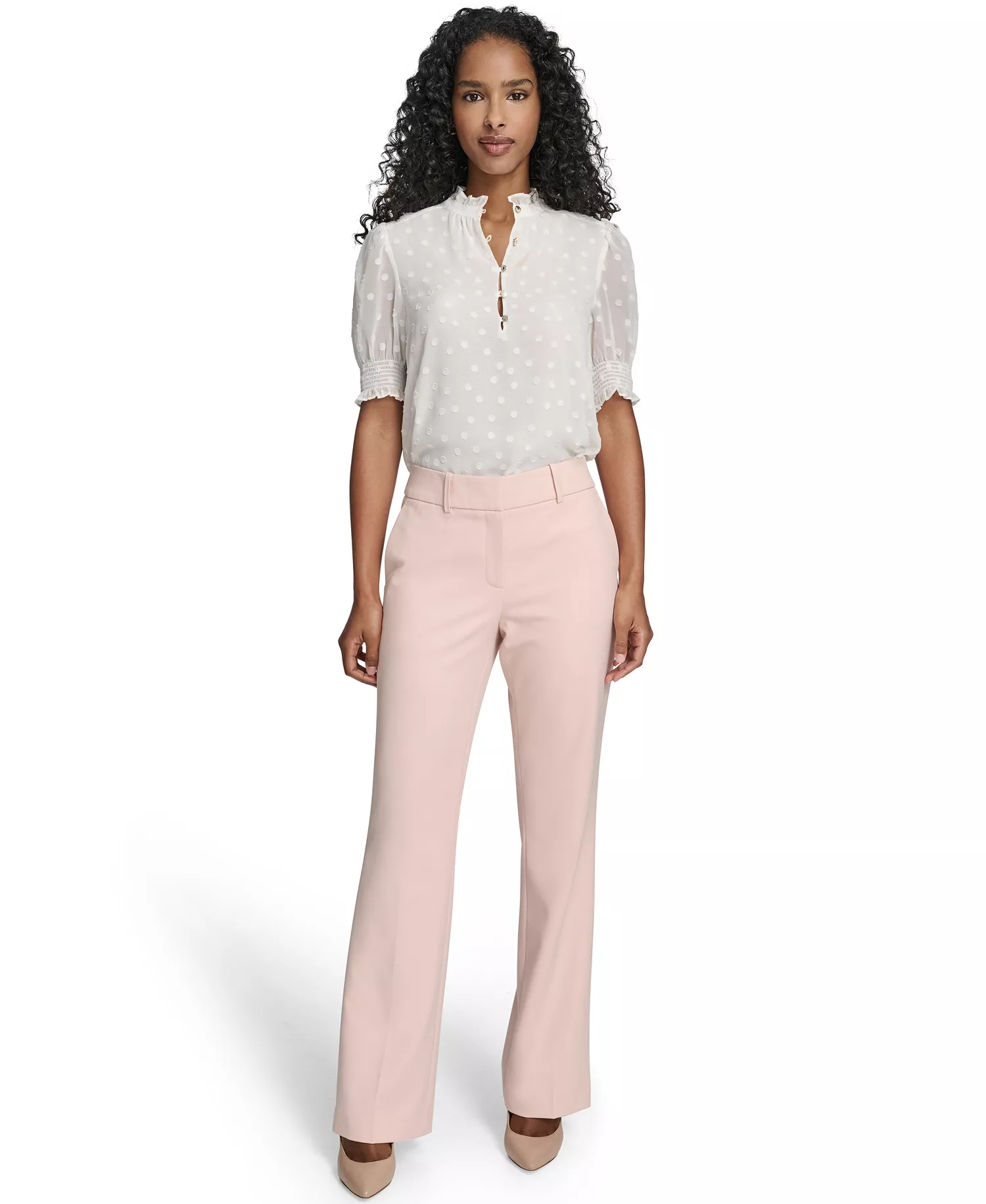 Women's Solid Bootcut Trouser Pants - Evening Sand - 0