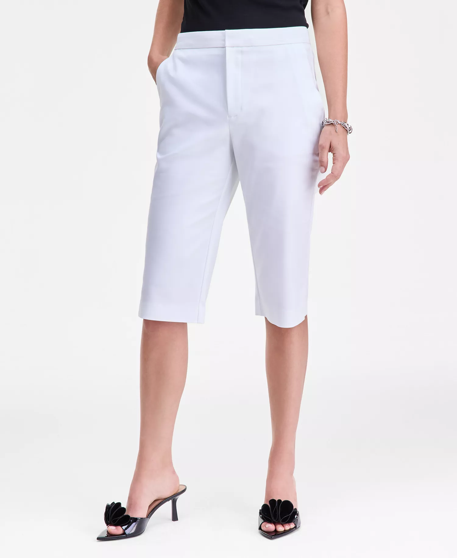 Women's Cotton-Blend Capri Pants, Macy's Exclusive - Bright White - 0