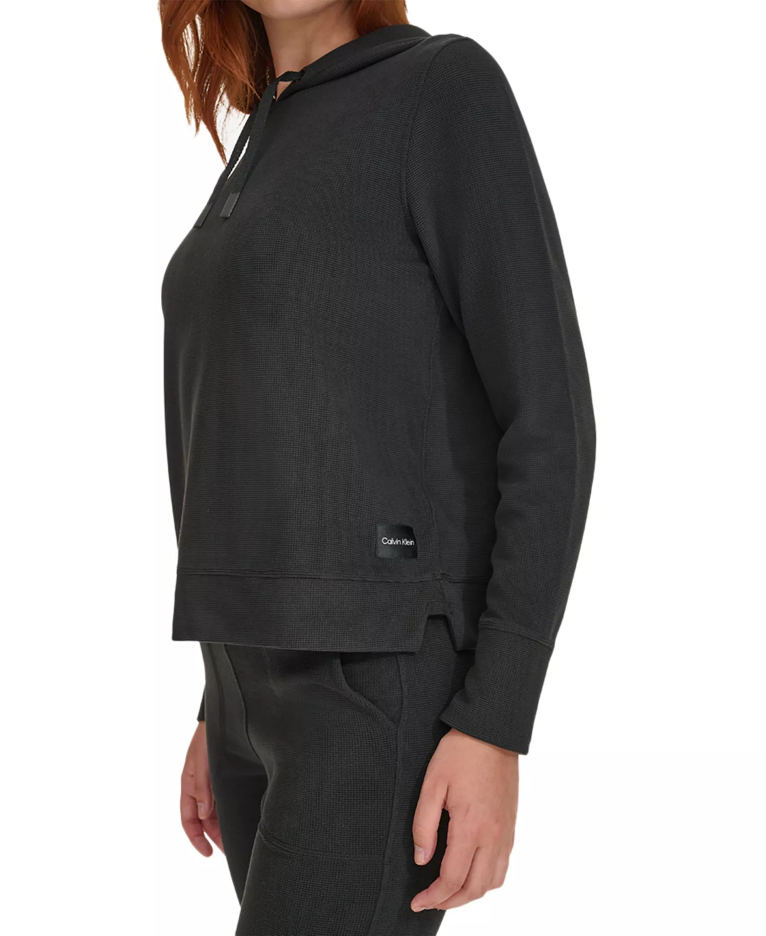 Performance Women's Waffle-Knit Pullover Hoodie - Black - 2XL