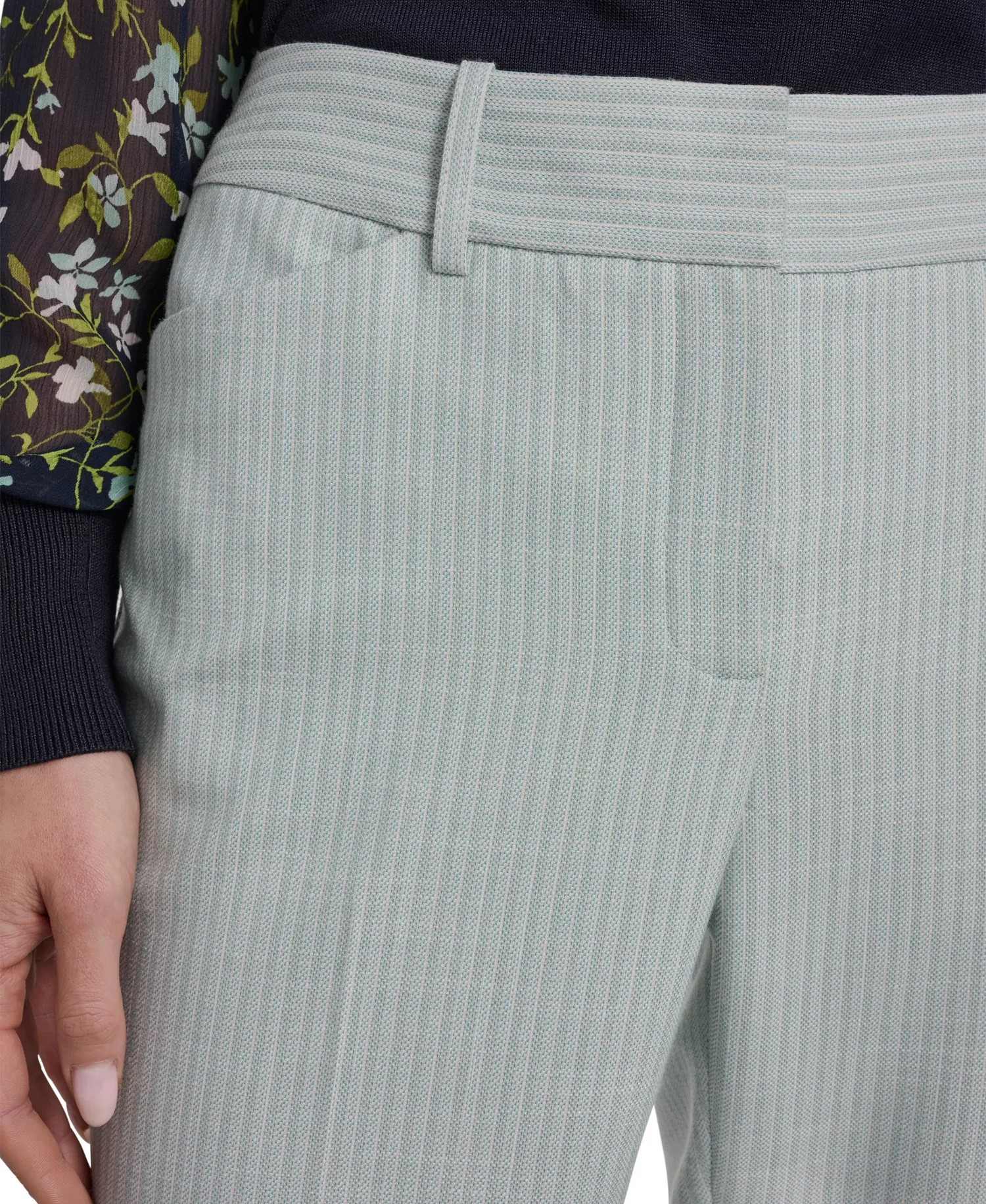 Women's Slim Fit Tonal Stripe Pants - Harbor Gray Multi - 0