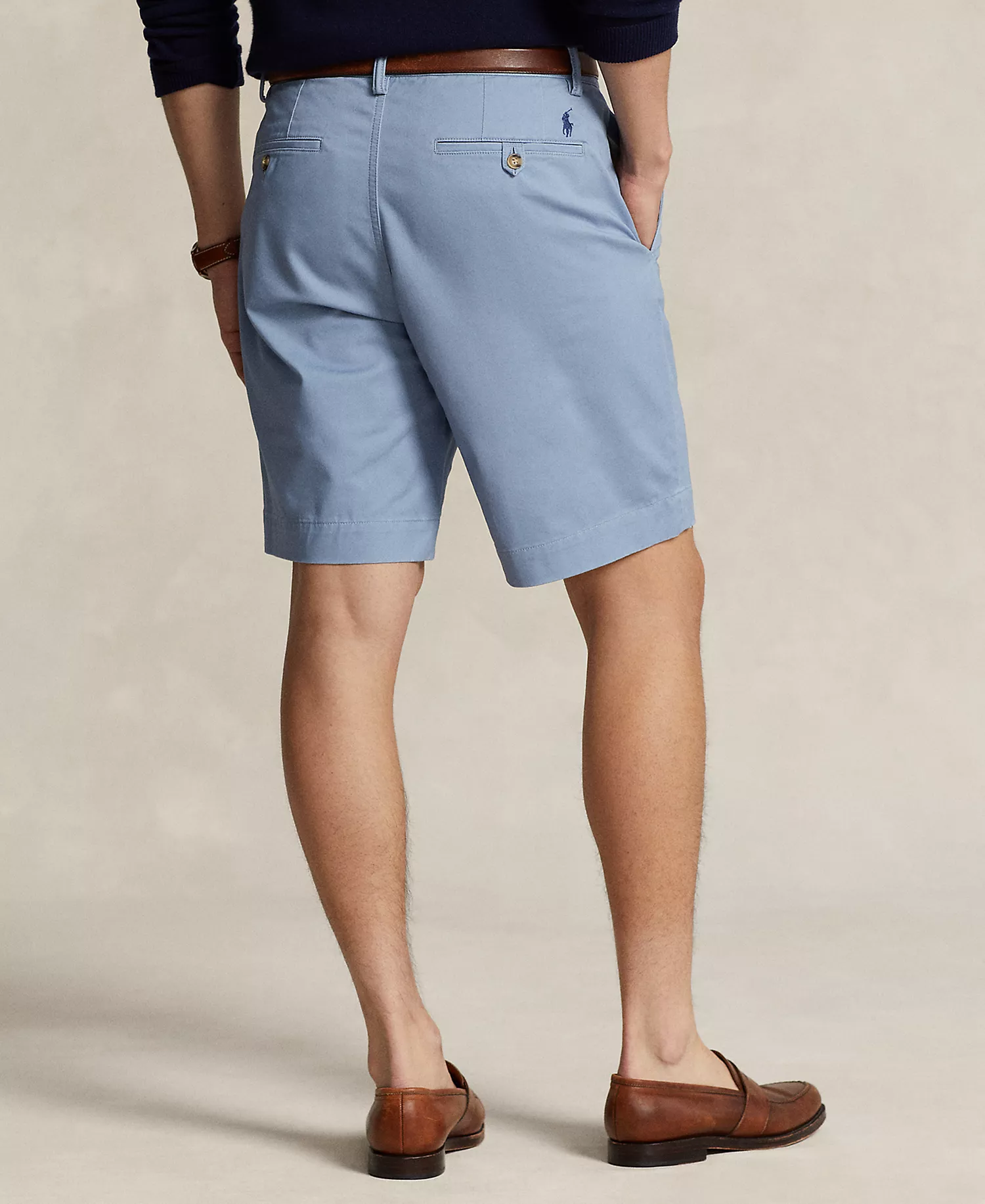 Men's 9.5-Inch Stretch Classic-Fit Chino Shorts - Channel Blue - 28