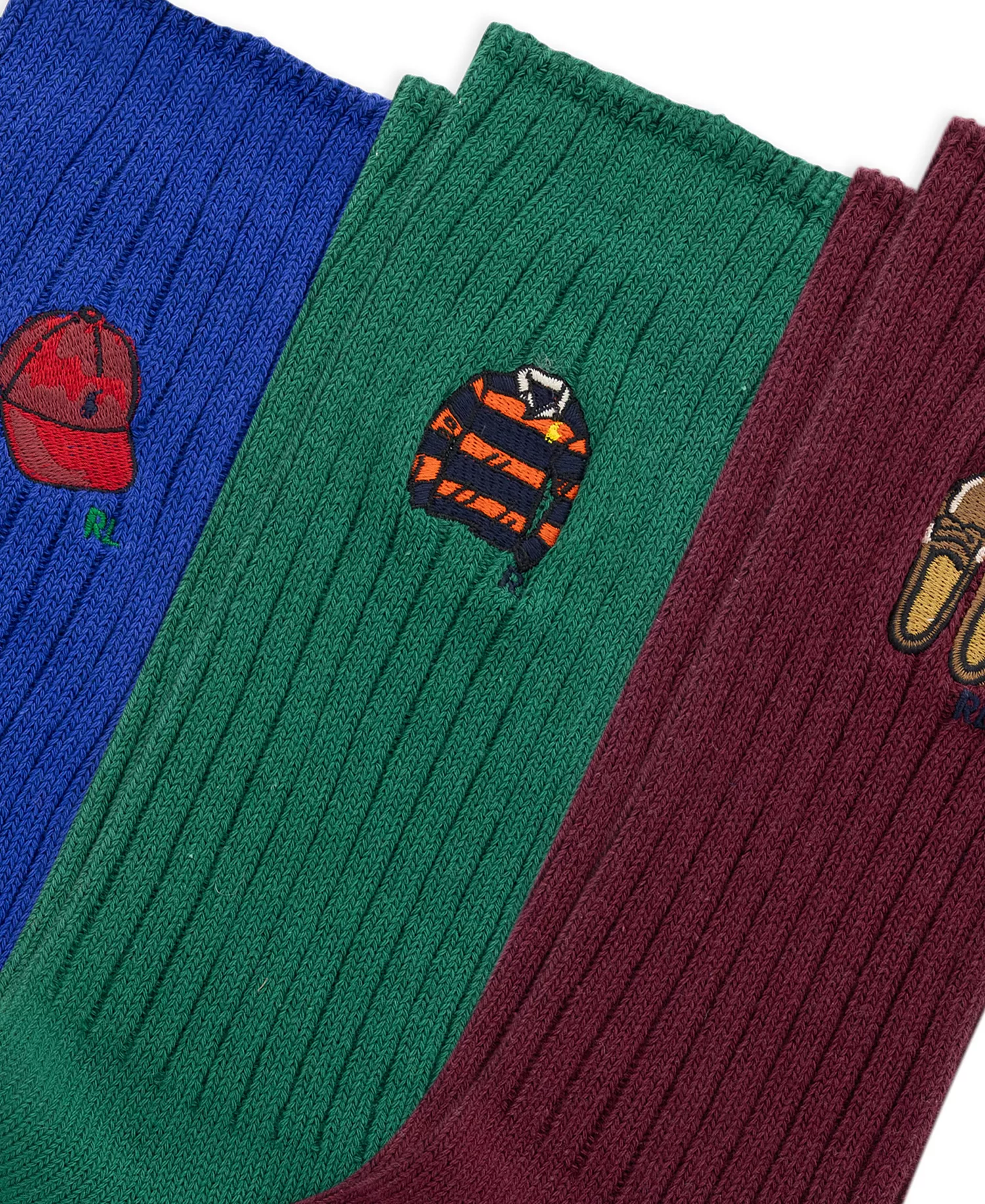 Men's 3-Pack Novely Embroidered Socks Gift Box - Wine - 7-12