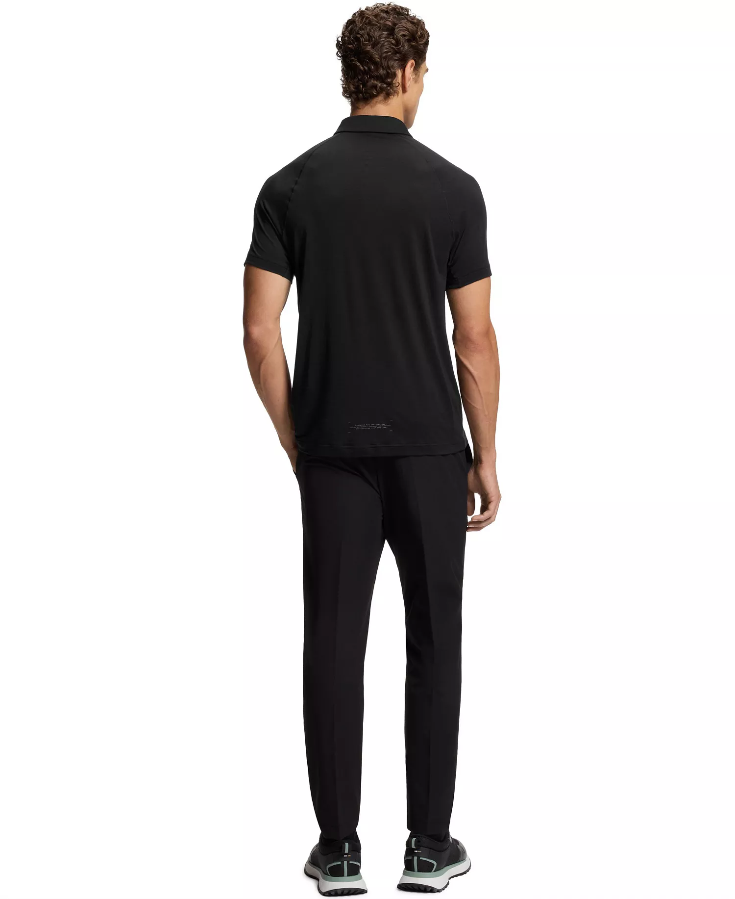 Men's Thermoregulating Active Slim-Fit Polo Shirt - Black - L