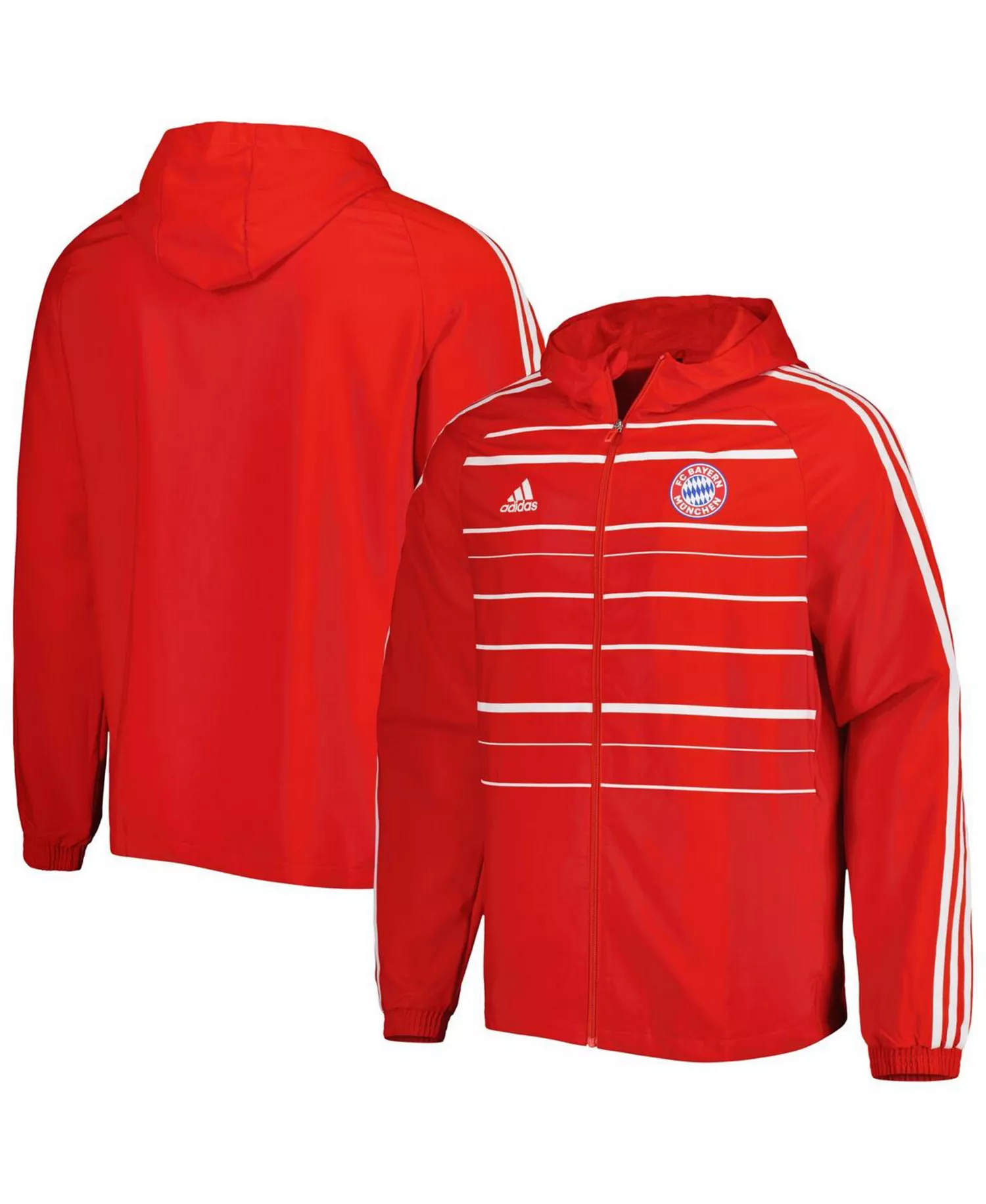 Men's Red Bayern Munich DNA Raglan Full-Zip Hoodie Windbreaker Jacket - Red - L