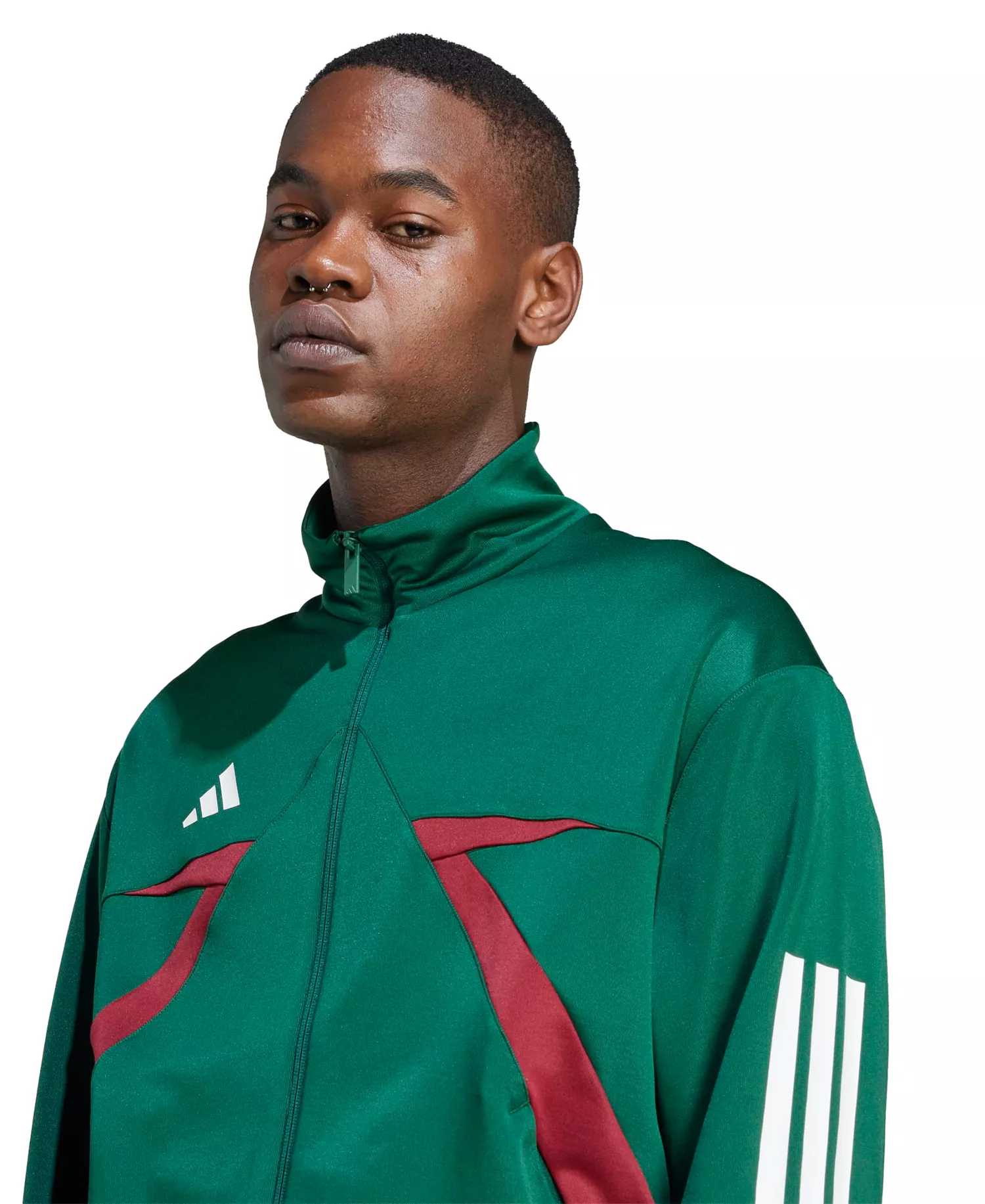 Men's House Of Tiro Nations Pack Track Jacket - Dark green, Collegiate burgundy, White - L