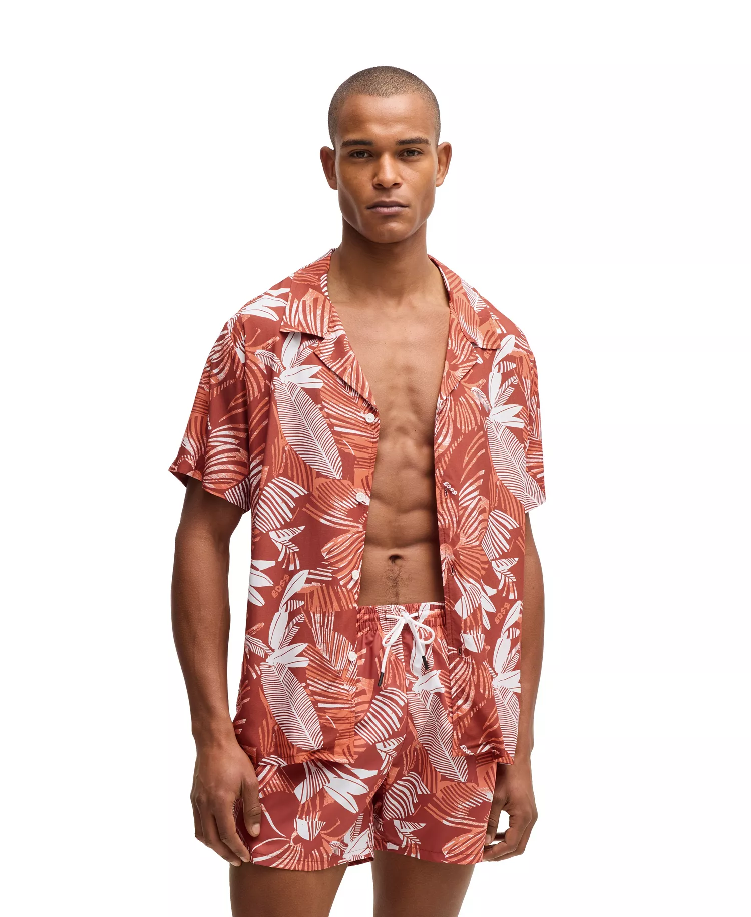 Men's Monogram Swim Shorts - Orange - XL