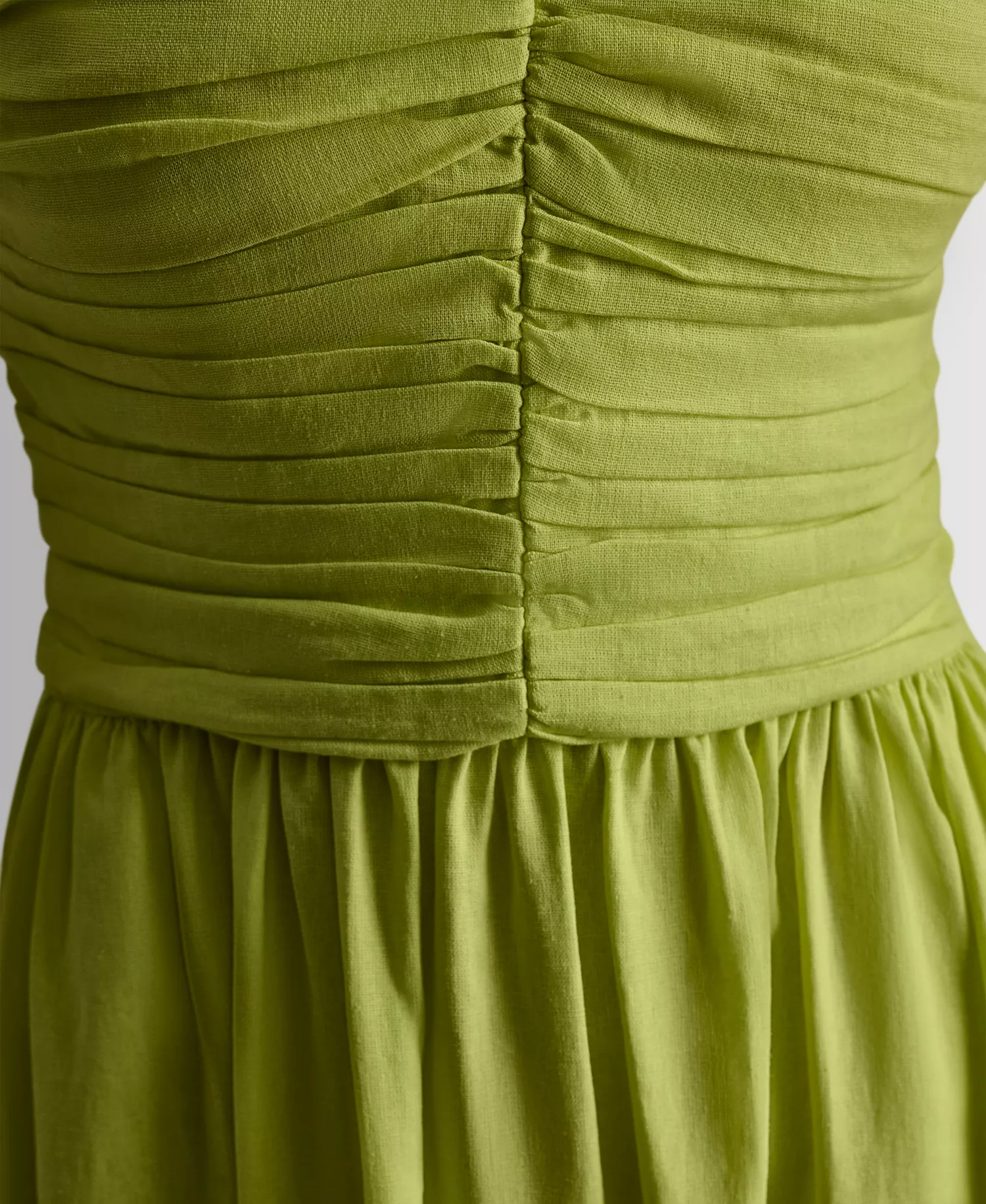 Women's V-Neck Puff-Sleeve Dress - Limeade - L