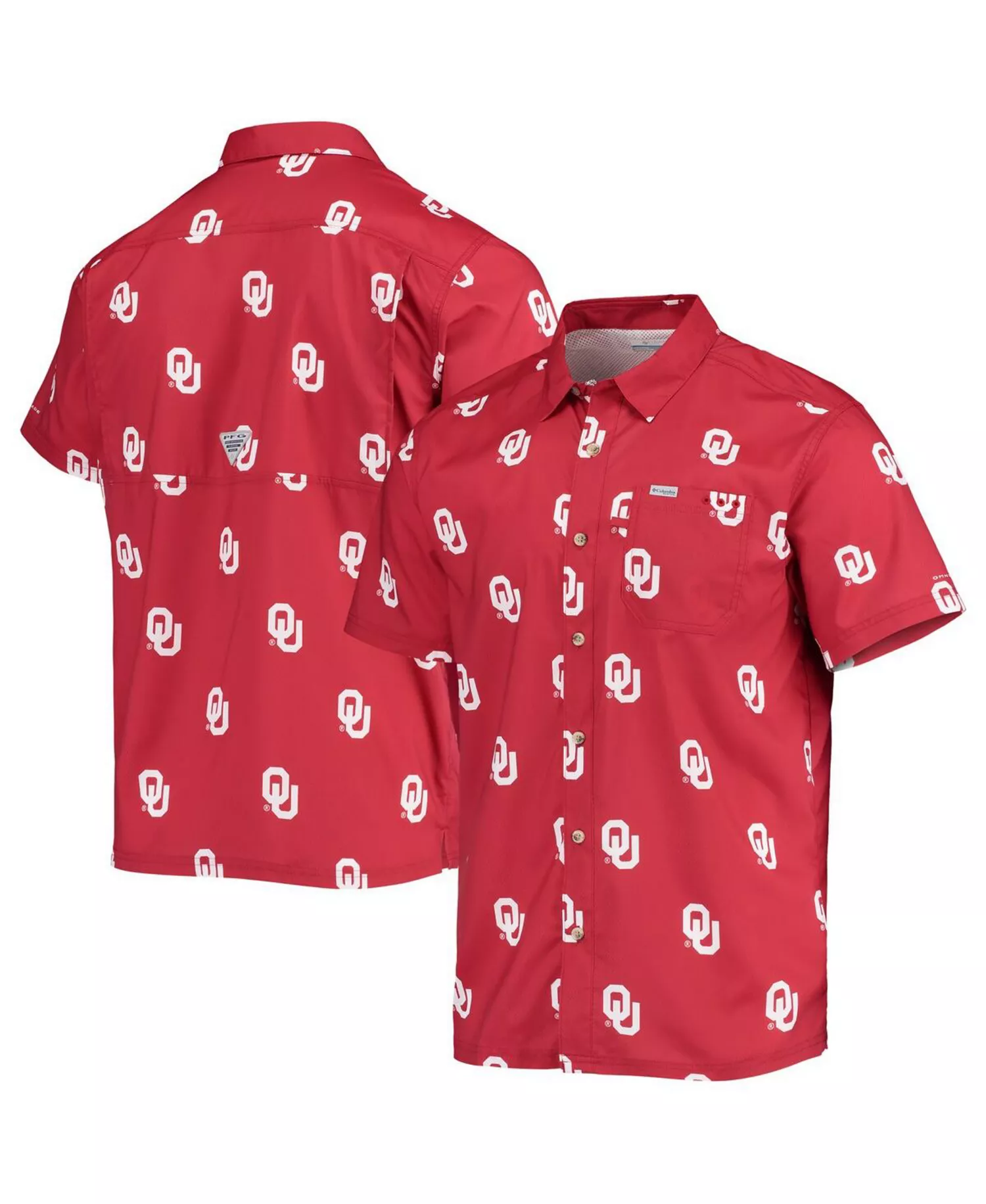 Men's Crimson Oklahoma Sooners Super Slack Tide Omni-Shade Button-Up Shirt - Crimson - M