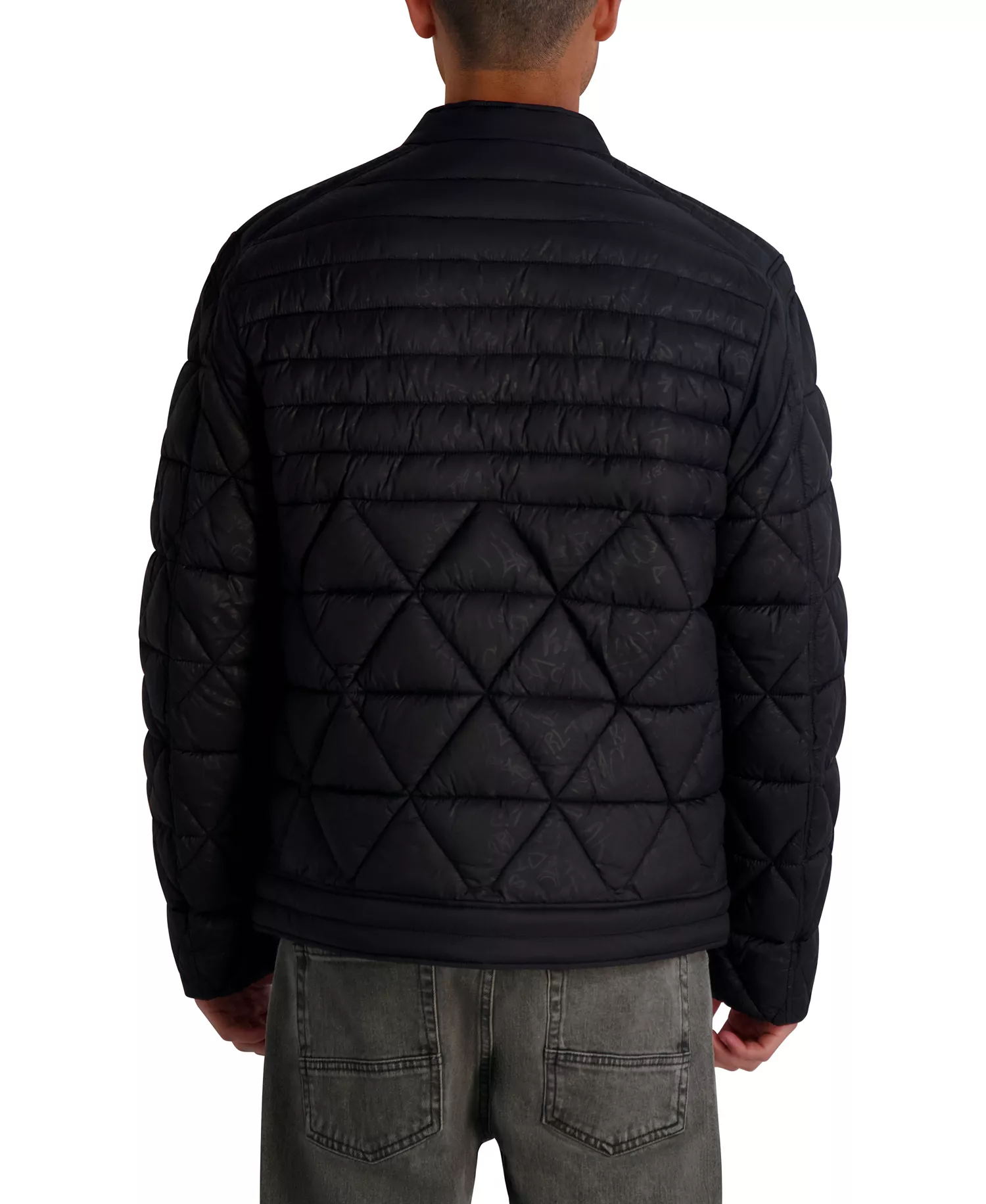 Men's Graffiti Karl Quilted Jacket - Black - 2XL