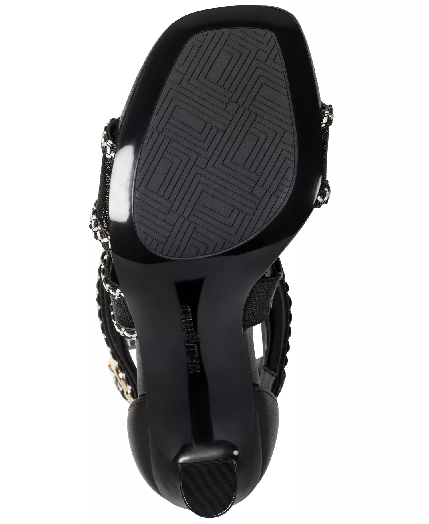 Women's Careliz Trim Ankle Heel Sandals - Black/White - 10