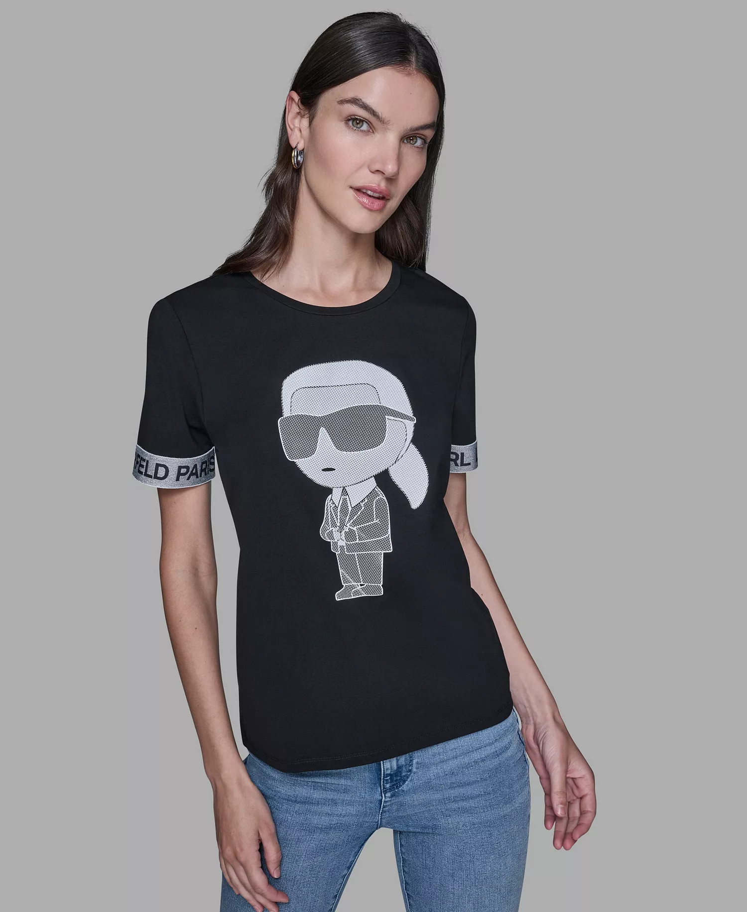 Women's Logo Detail Short-Sleeve T-Shirt - Black - XS