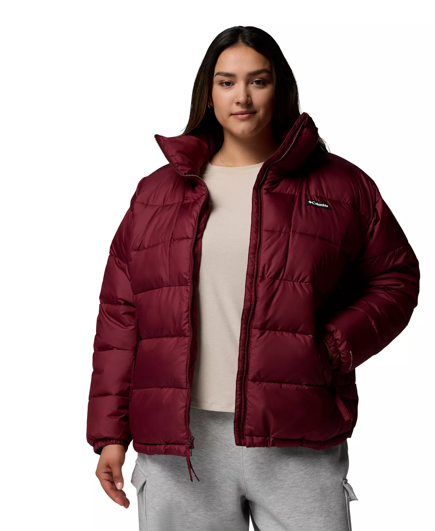 Plus Pike Lake Puffer Jacket - Rich Wine - 1X