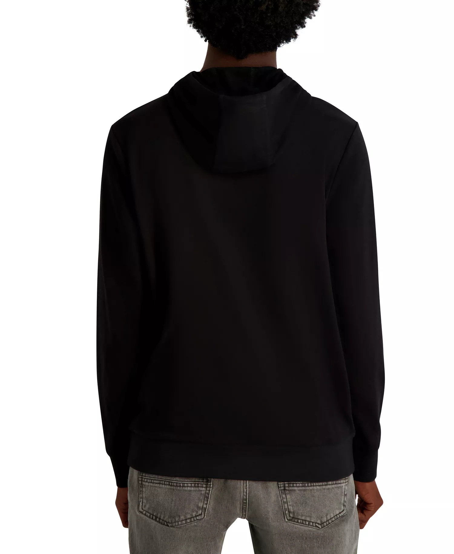 Men's French Terry Texture Pull-On Hoodie - Black - 2XL