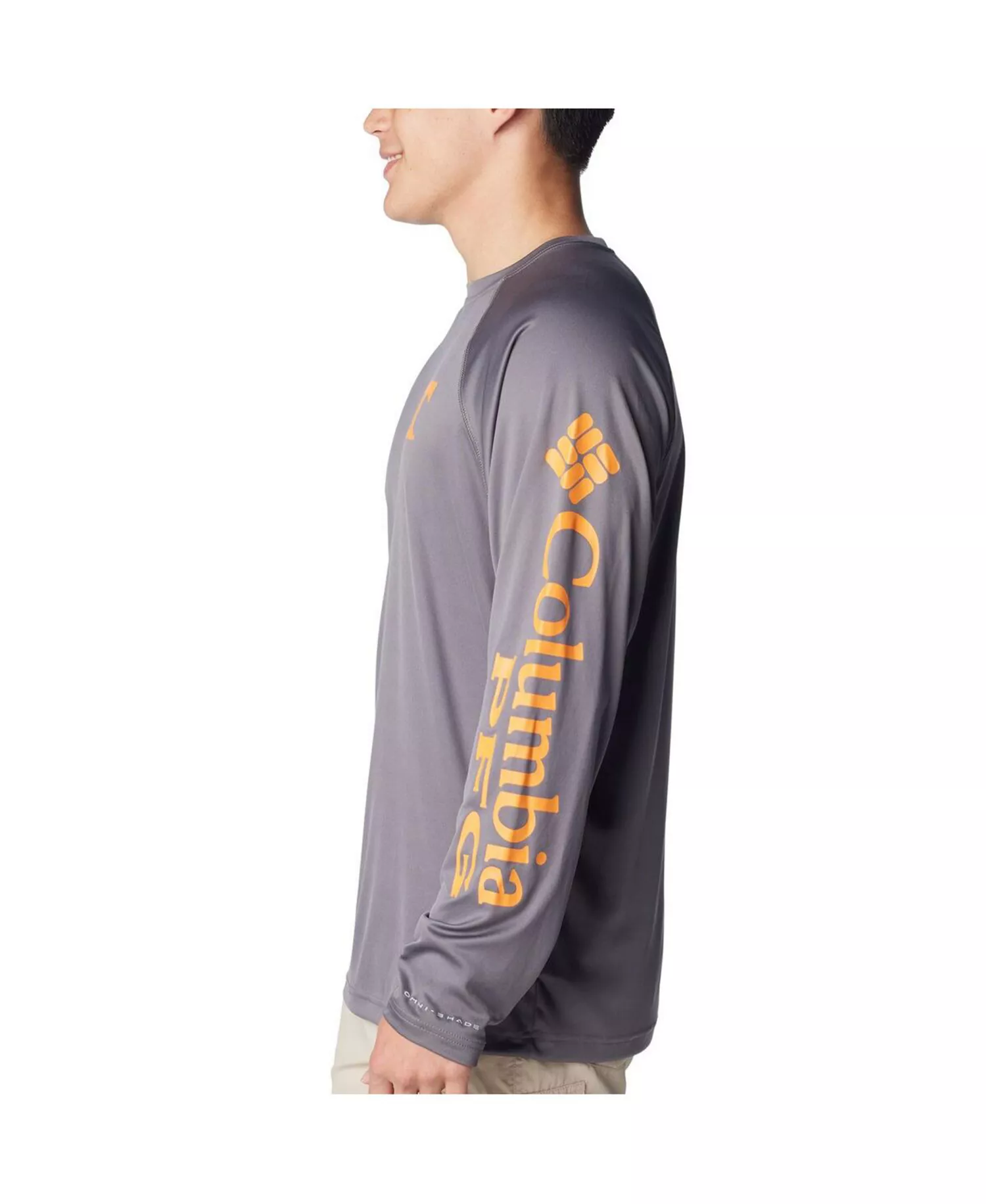 Men's Charcoal Tennessee Volunteers Terminal Tackle Omni-Shade Raglan Long Sleeve T-shirt - Charcoal - M