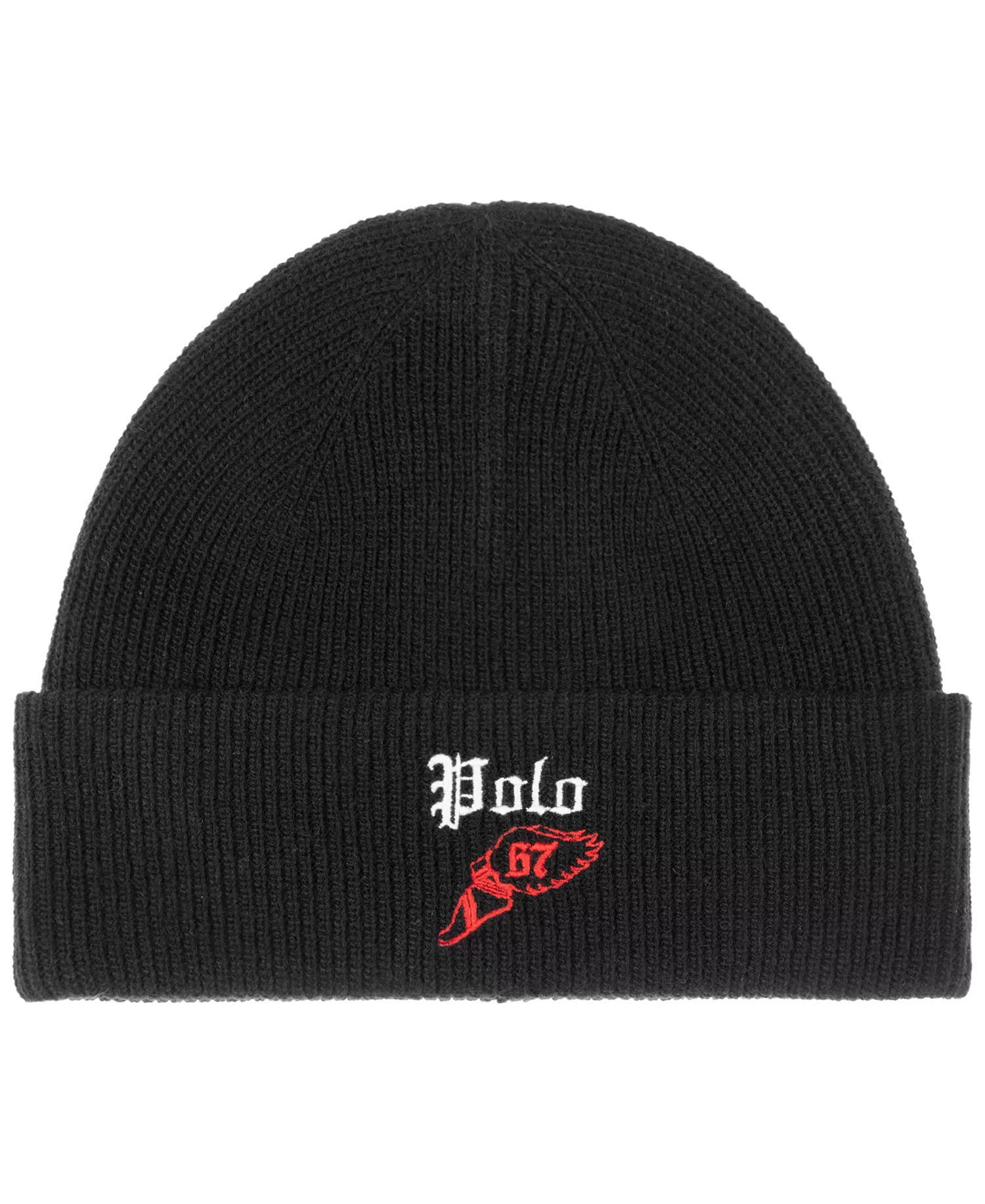 Men's Winged Foot Beanie - Black - ONE SIZE