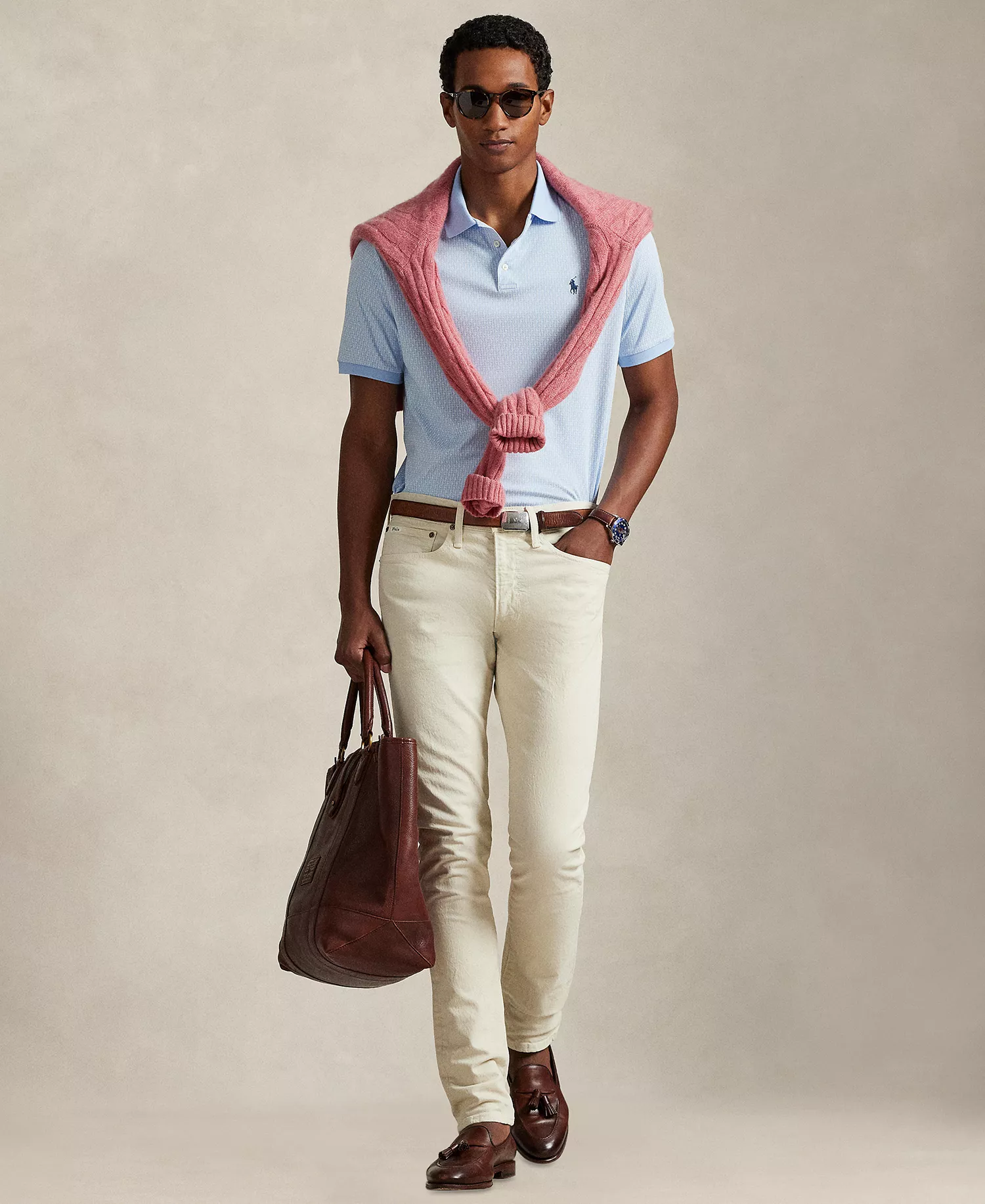 Men's Short-Sleeve Classic-Fit Polo Shirt - Mini Mallets/Office Blue - 2XL