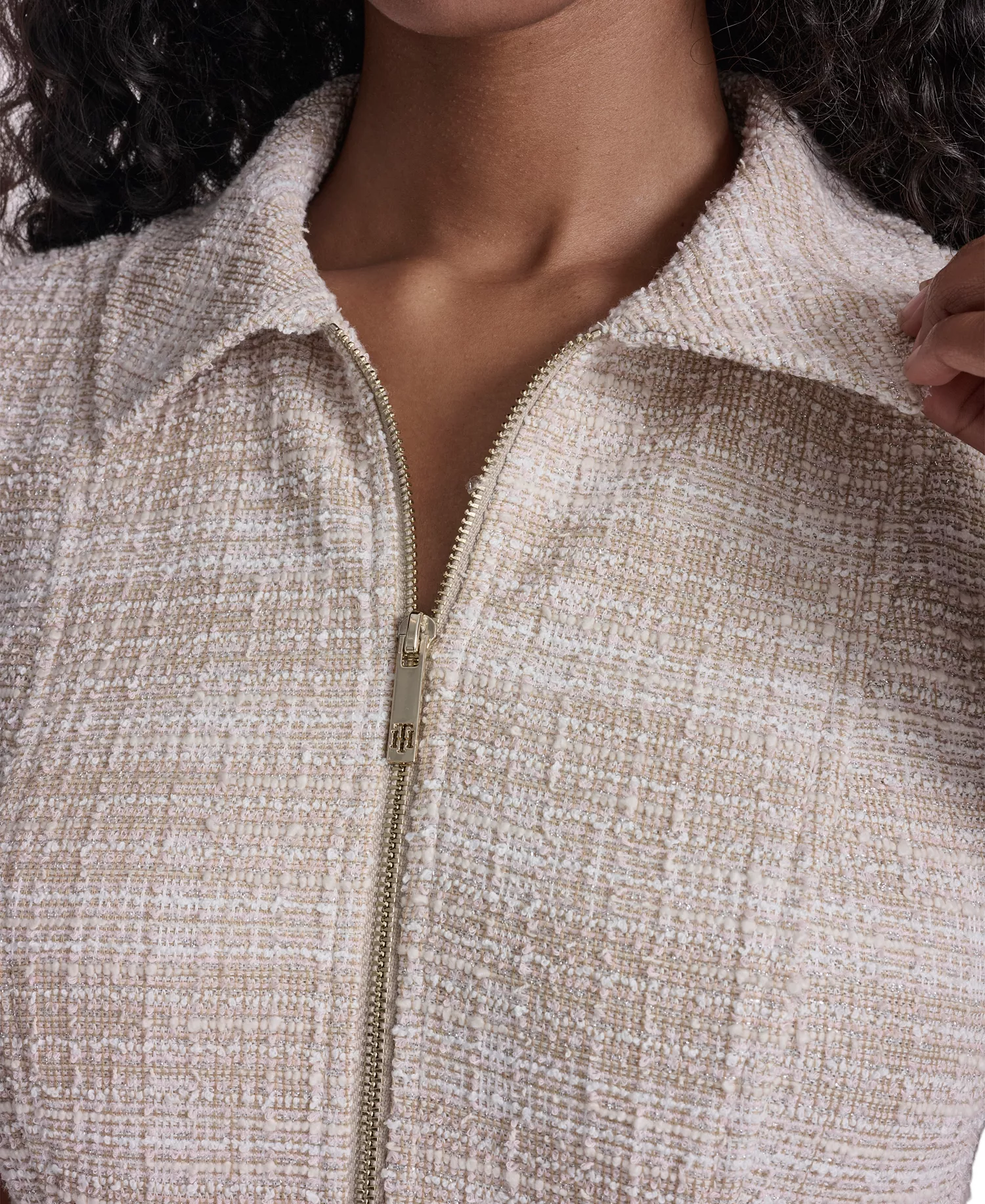 Petite Collared Dress - Khaki/Ivory - 0P