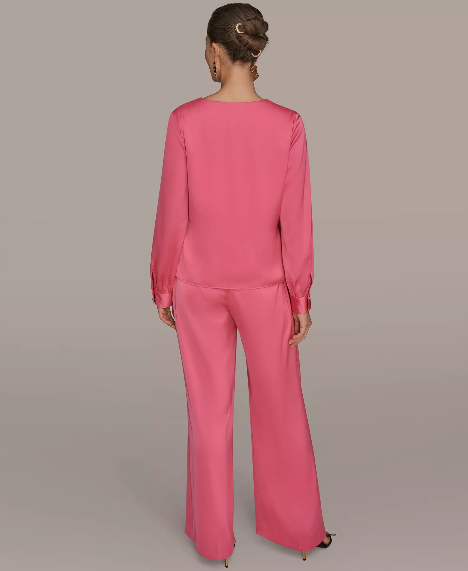 Women's Faux Wrap Long Sleeve Top - Bimini - M